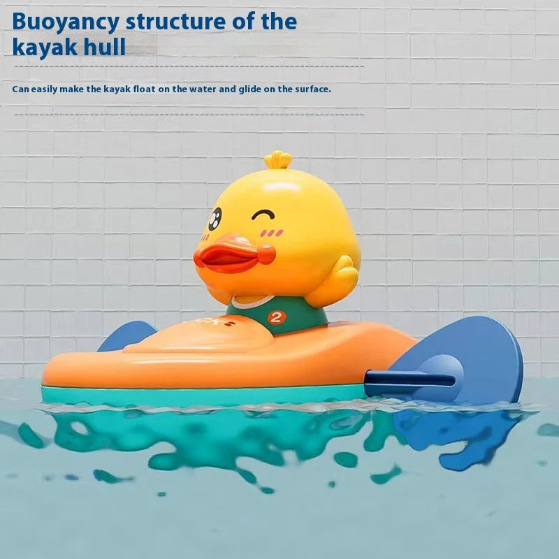 Baby Yellow Duck Playing In The Water Toy Kayaking - Image 4
