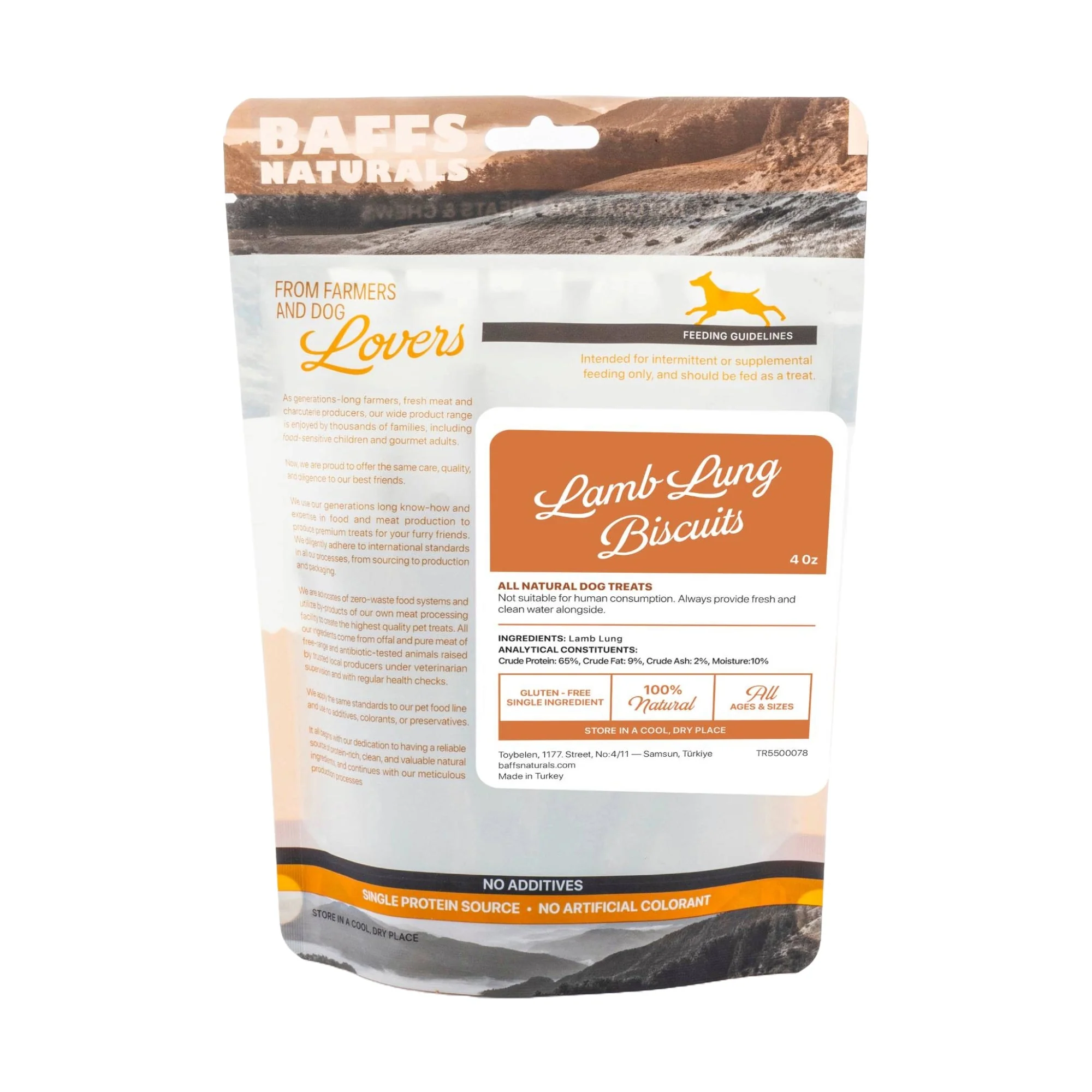BAFFS NATURALS All-Natural Premium Lamb Lung Biscuits – 2 Pack (4oz Each) - Image 4