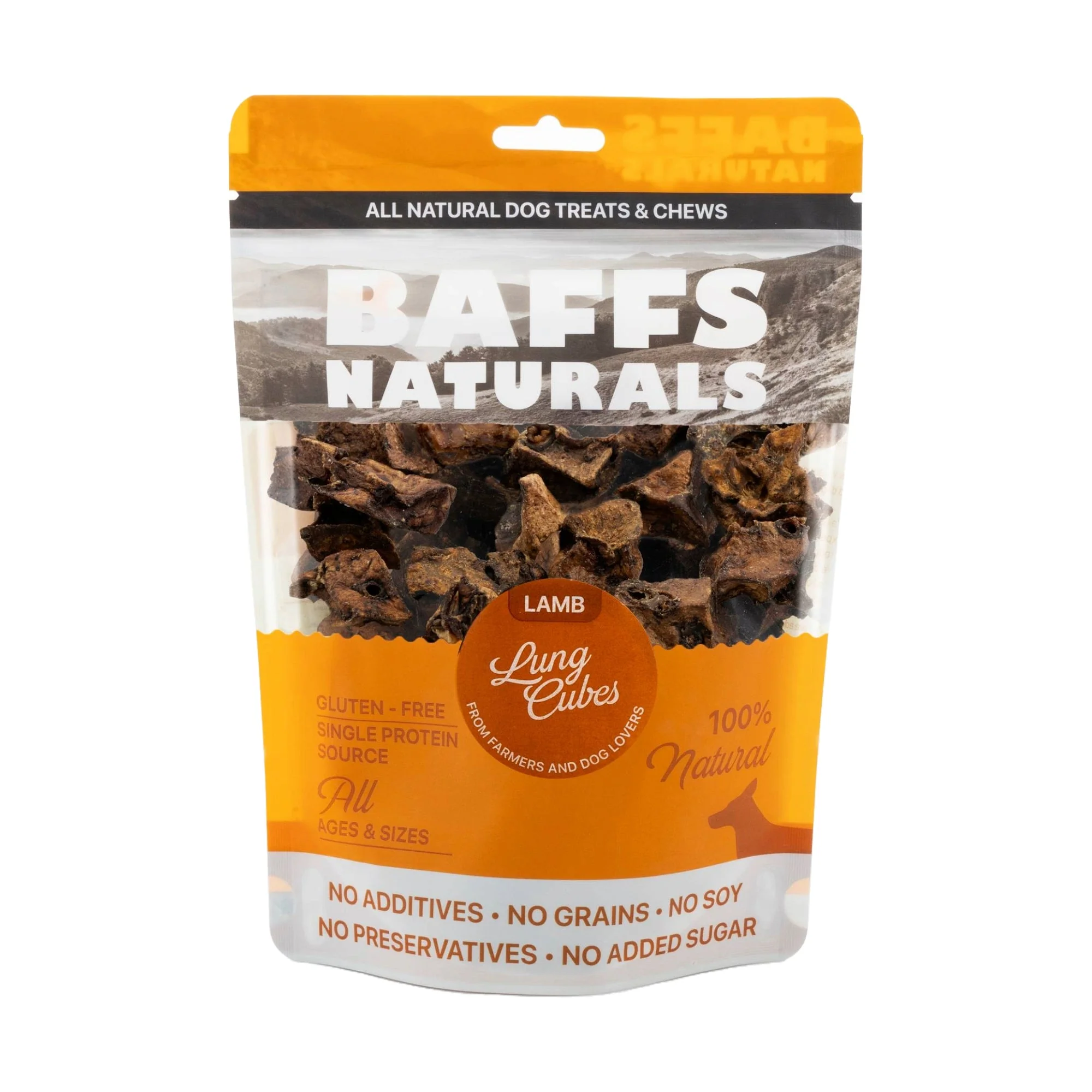 BAFFS NATURALS All-Natural Premium Lamb Lung Cubes – (7oz Bag) - Image 2