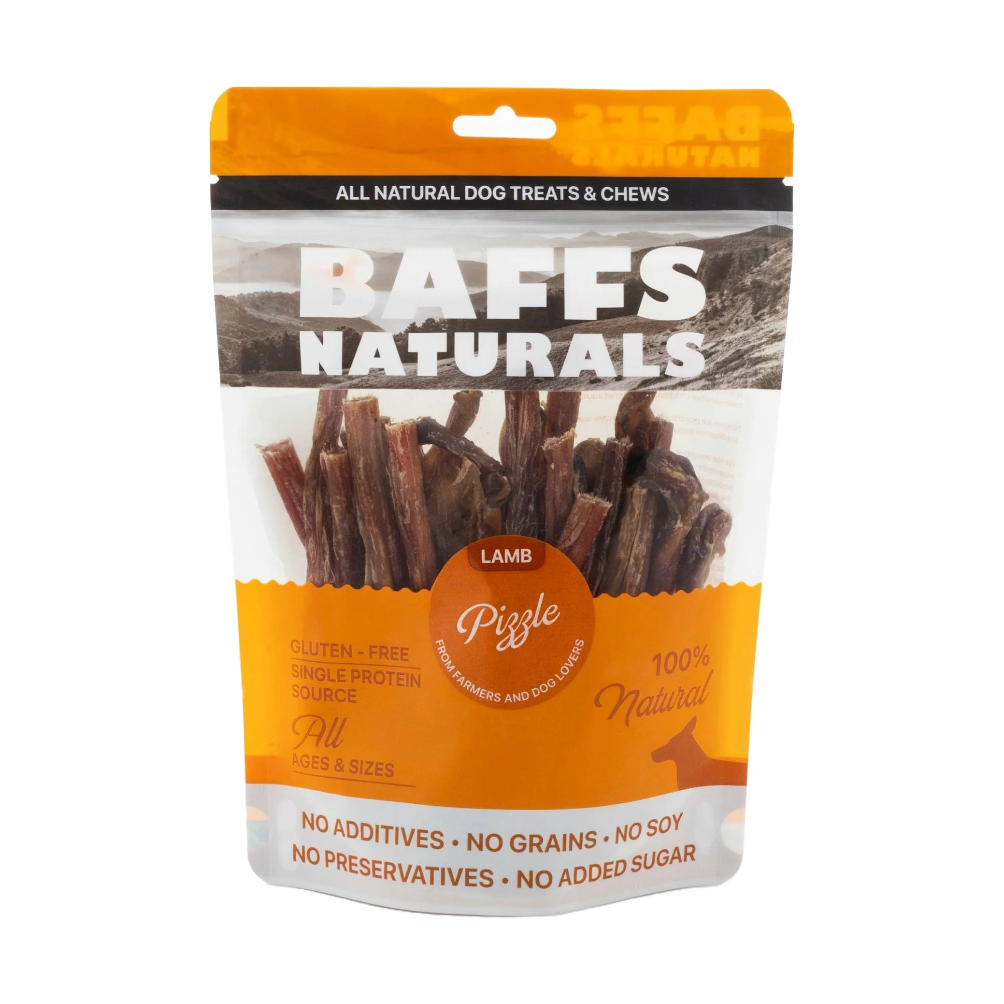 BAFFS NATURALS All-Natural Premium Lamb Pizzle Dog Chews – (8oz Bag) - Image 2