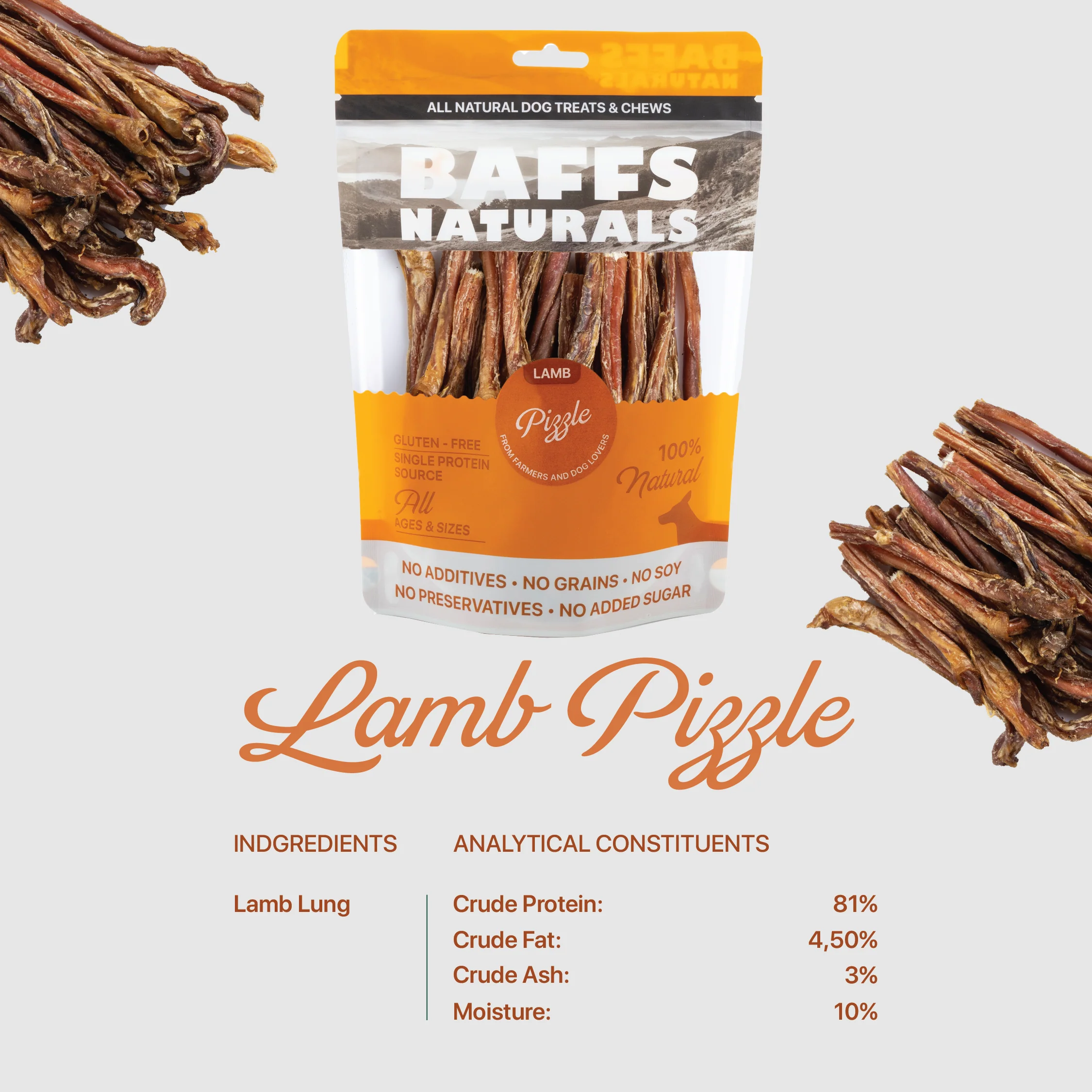 BAFFS NATURALS All-Natural Premium Lamb Pizzle Dog Chews – (8oz Bag) - Image 6