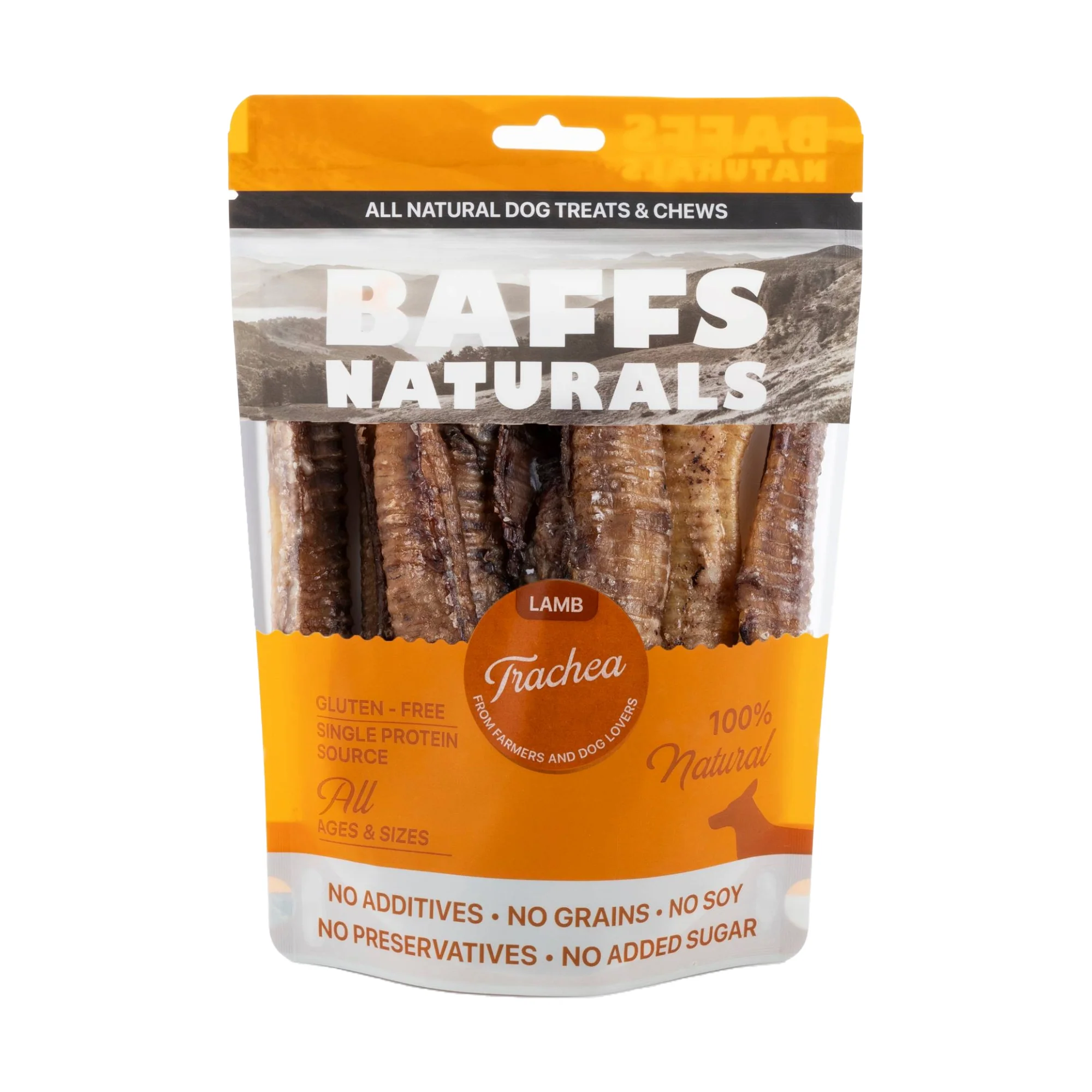 BAFFS NATURALS All-Natural Premium Lamb Trachea Dog Chews – 2 Pack (10 Chews Each) - Image 2