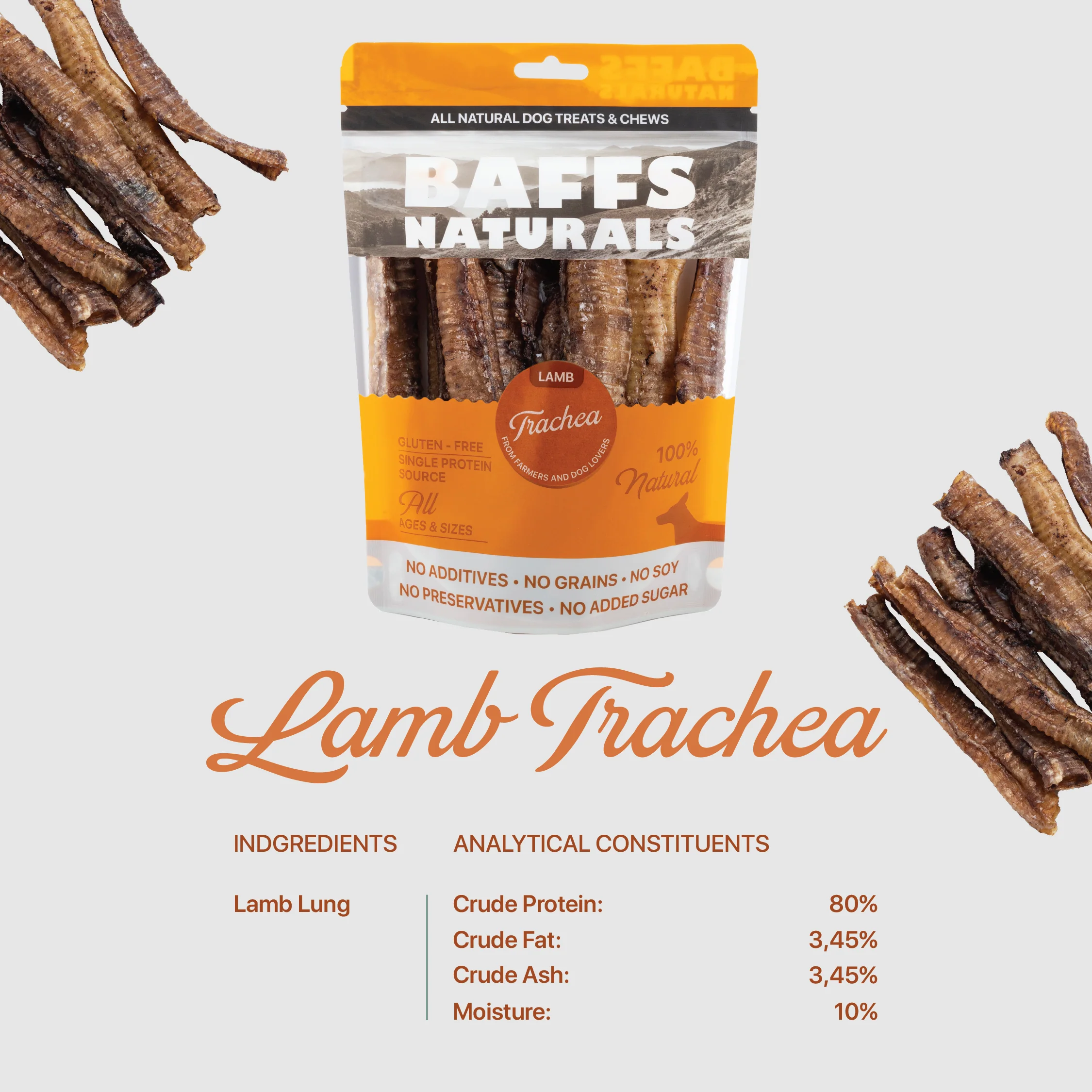 BAFFS NATURALS All-Natural Premium Lamb Trachea Dog Chews – 2 Pack (10 Chews Each) - Image 6