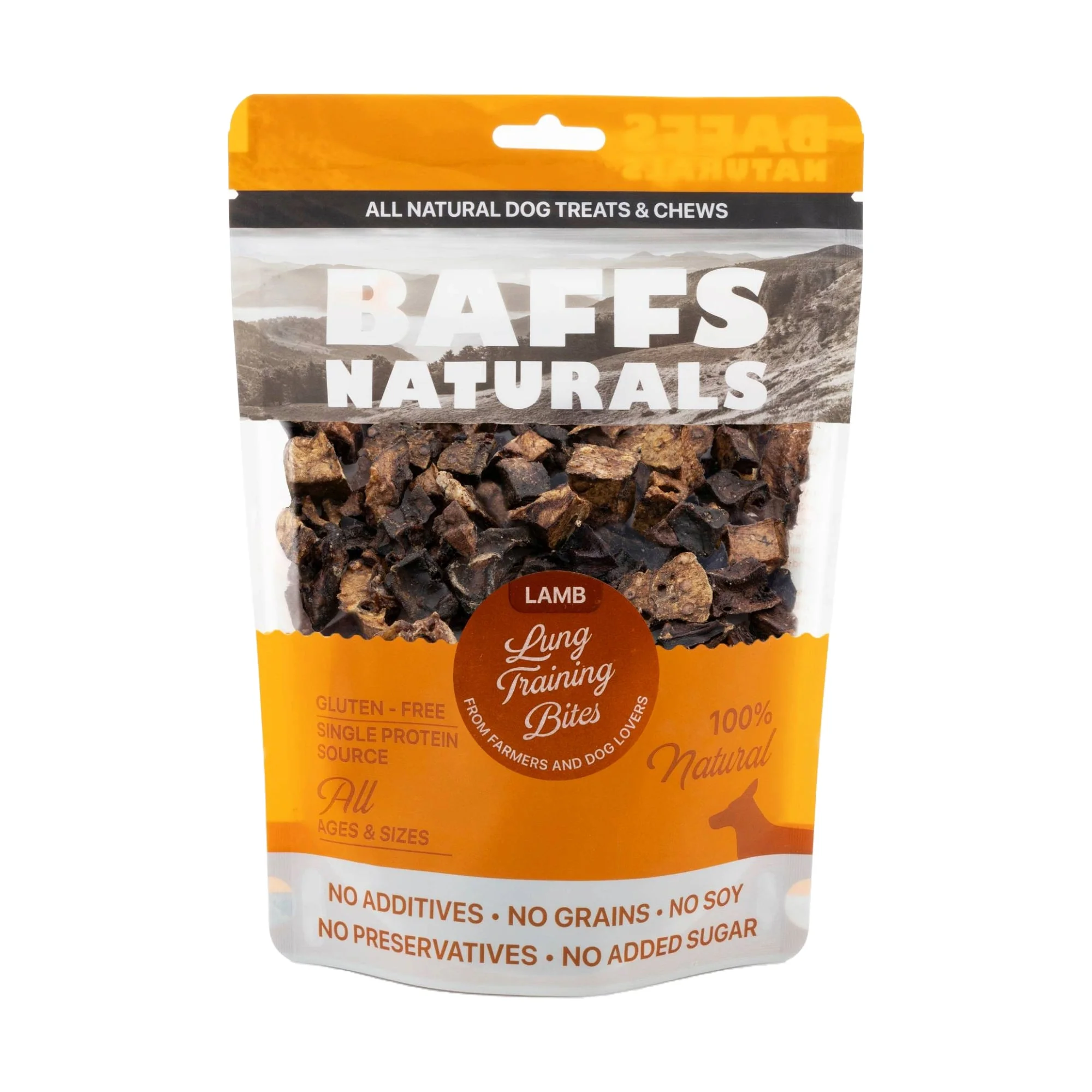 BAFFS NATURALS Lamb Lung Training Bites – All-Natural, Protein-Packed Dog Treats (7oz Bag) - Image 2