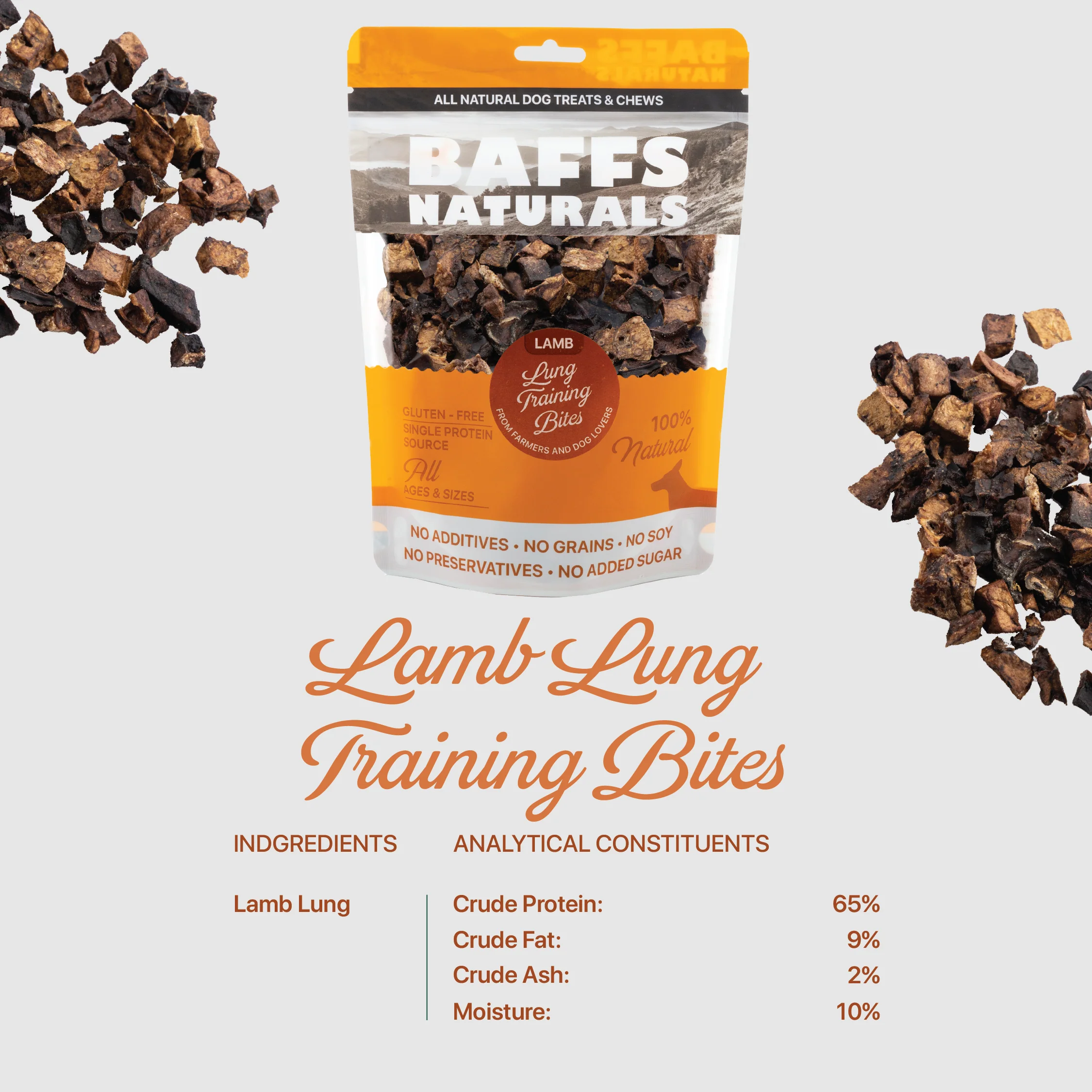 BAFFS NATURALS Lamb Lung Training Bites – All-Natural, Protein-Packed Dog Treats (7oz Bag) - Image 5