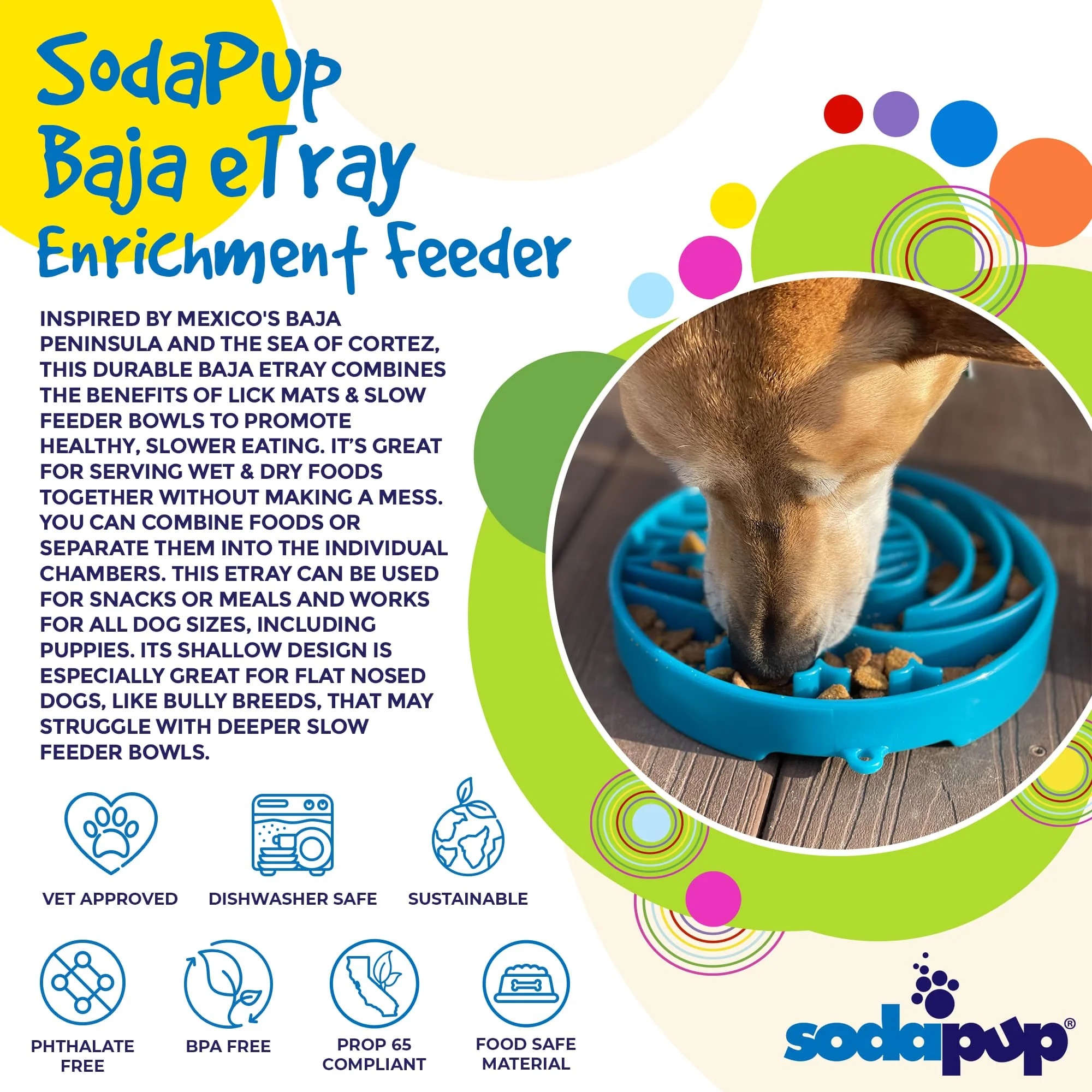 Baja Design eTray - Shallow Slow Feeder Dog Bowl for Enrichment | USA Made - Image 3