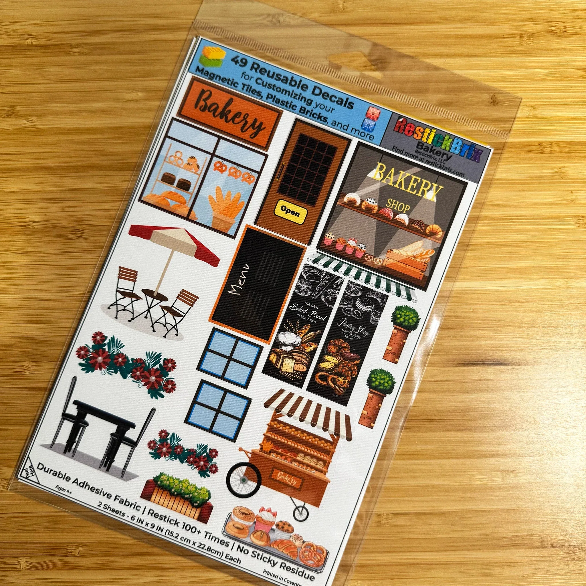 Bakery: Reusable Decals for Customizing Magnetic Tiles, Plastic Bricks, and more - Image 2