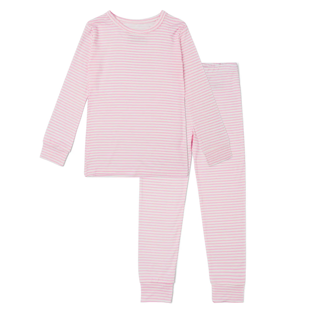 Ballet Stripe Bamboo Toddler Pajama Set - Image 2