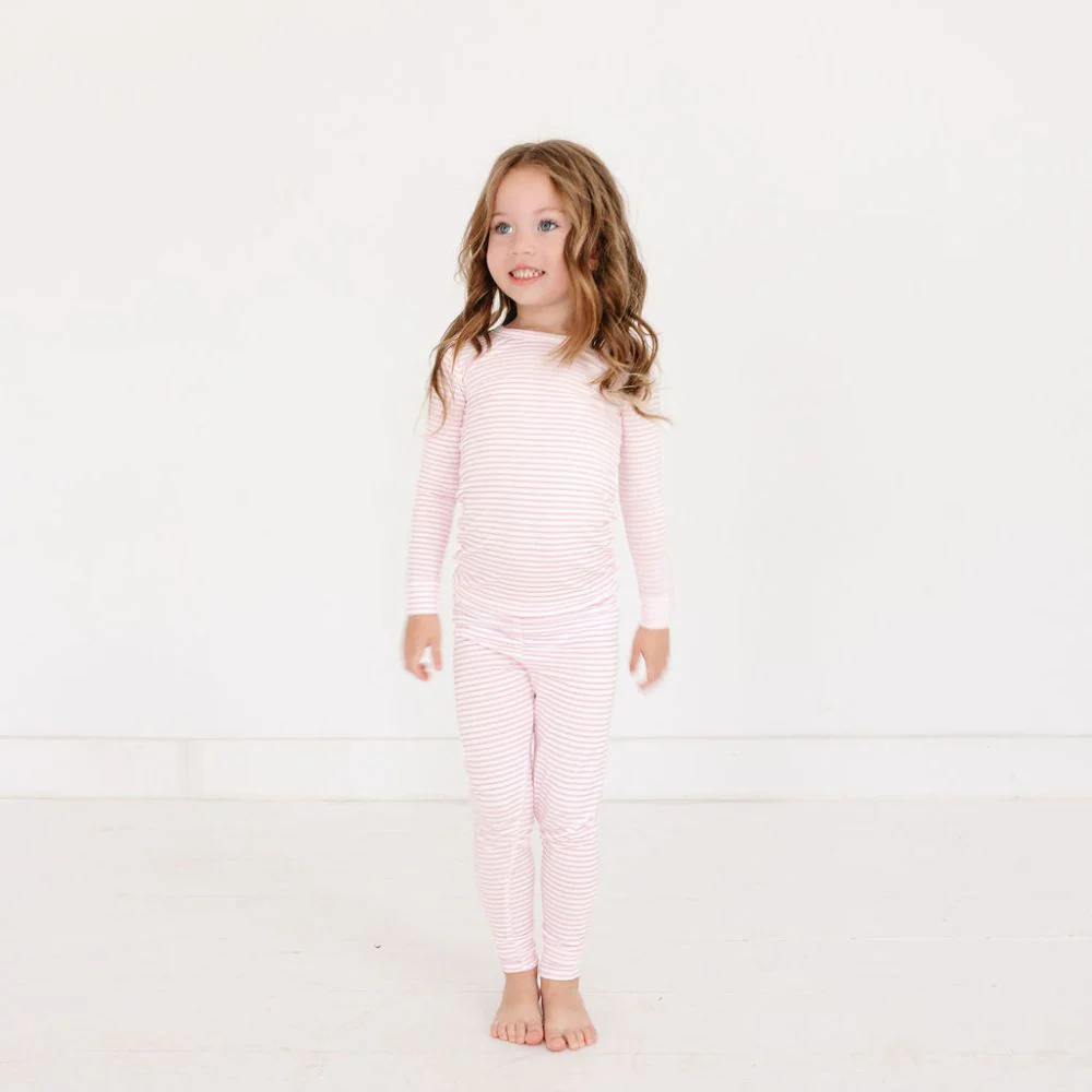 Ballet Stripe Bamboo Toddler Pajama Set - Image 4