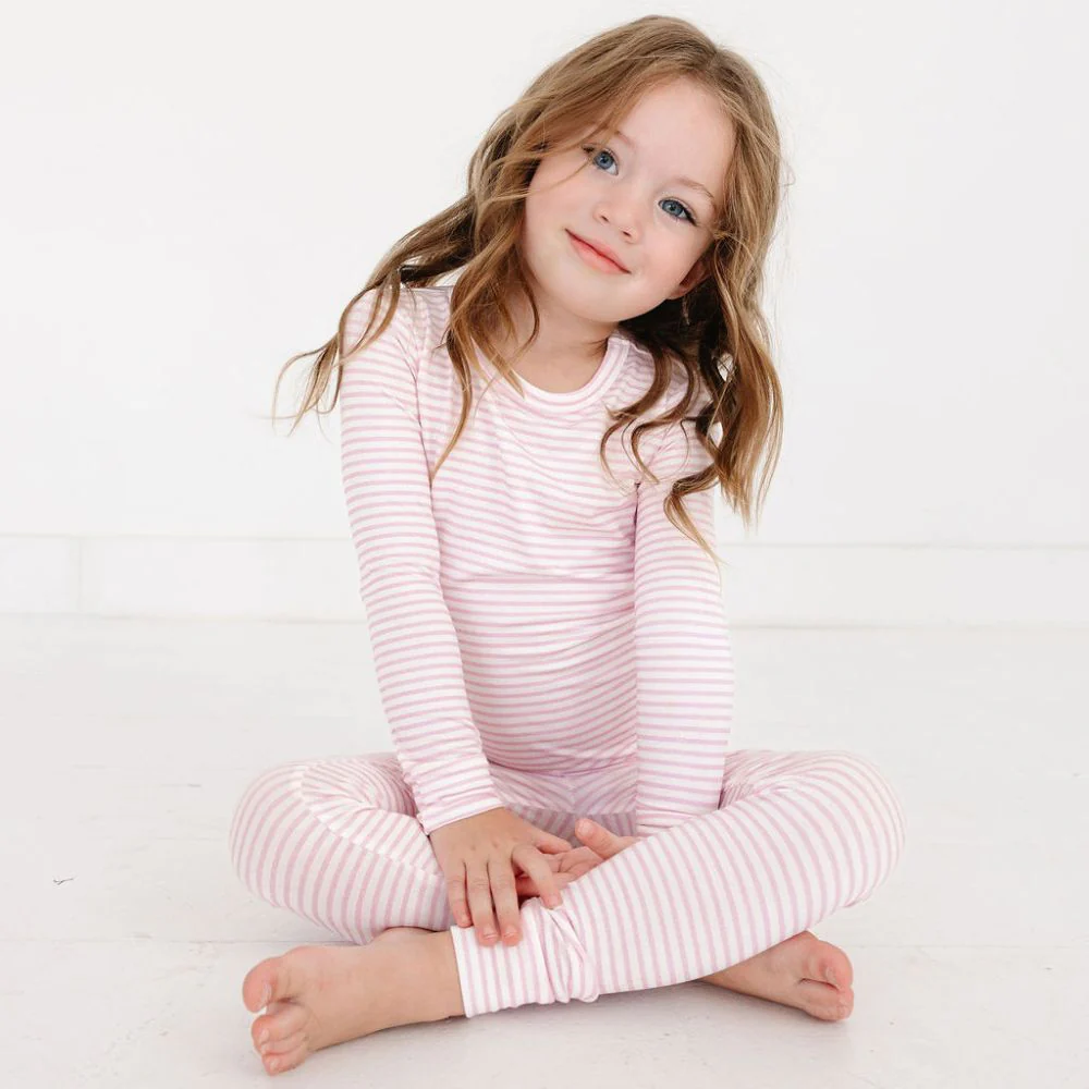 Ballet Stripe Bamboo Toddler Pajama Set - Image 5