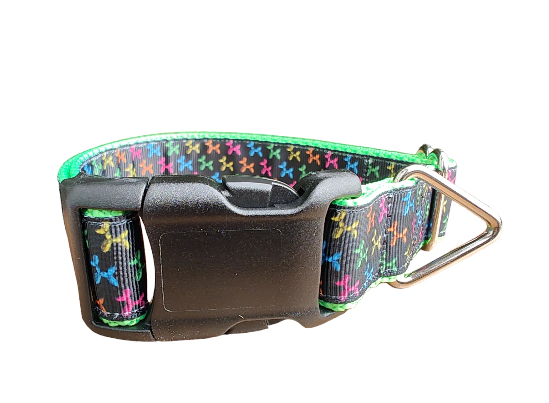 Balloon Dog Neon Green Nylon Dog Collar MD, LG, XL, Leash - Image 2