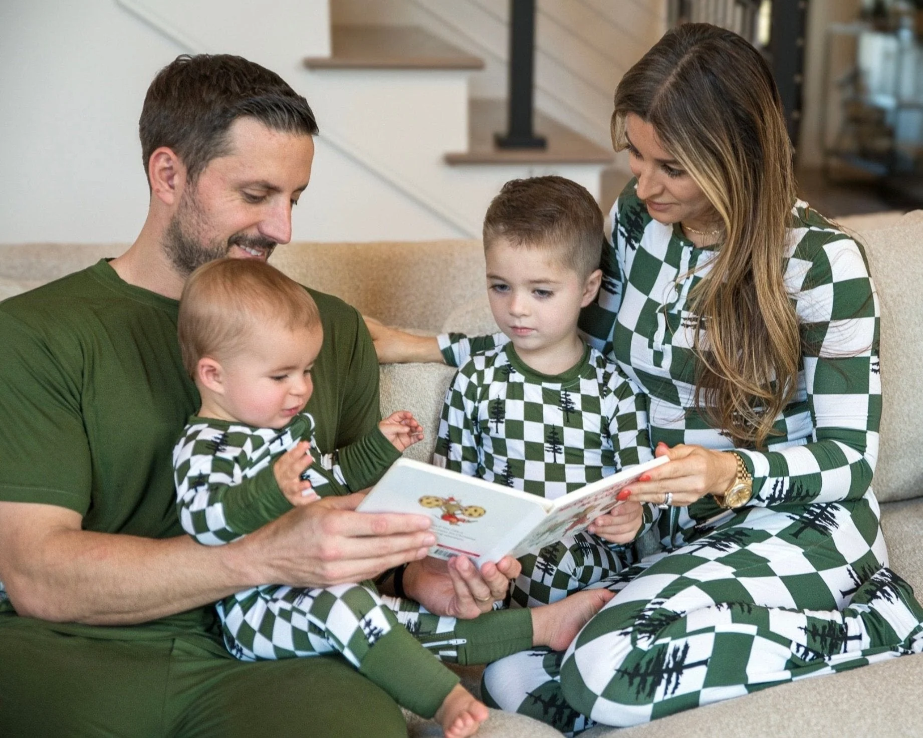Bamboo Baby Christmas Sleepers | Matching Family Holiday Pajamas - Christmas Trees - Image 2