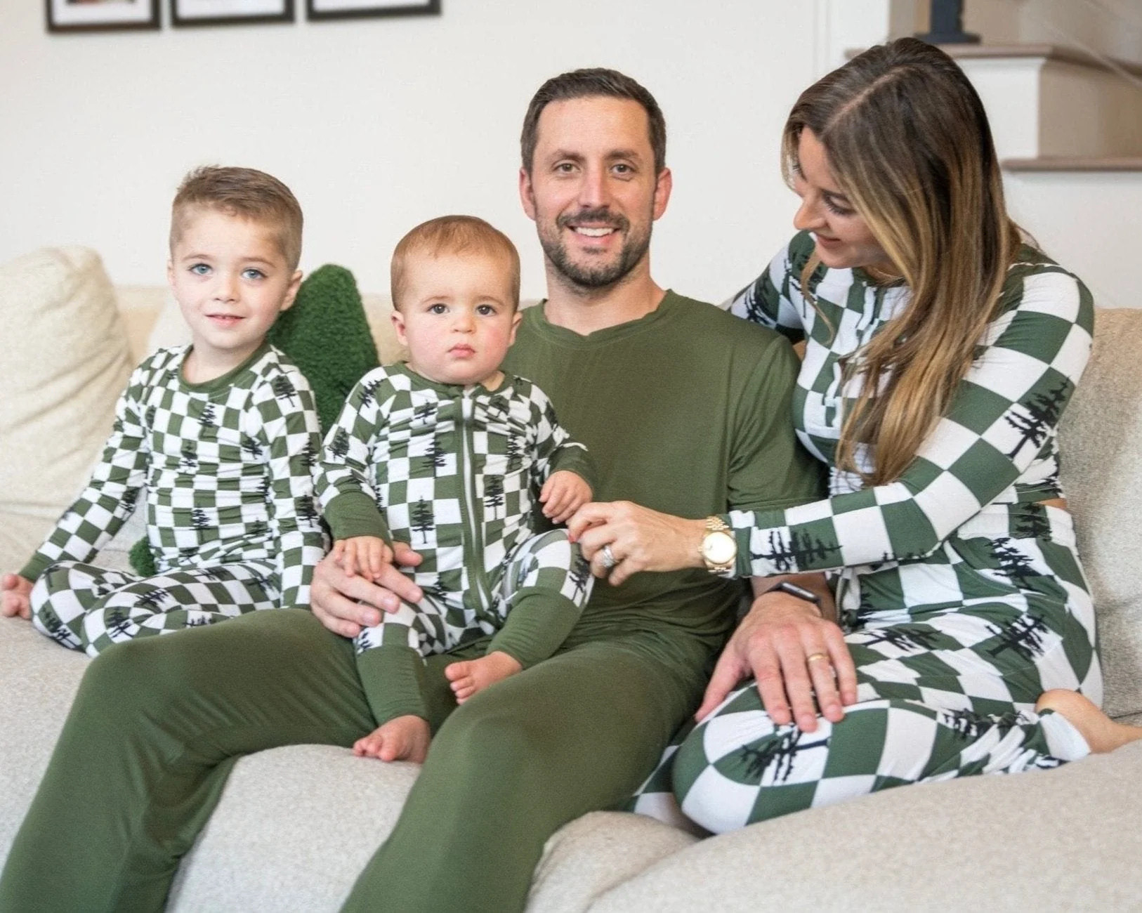 Bamboo Baby Christmas Sleepers | Matching Family Holiday Pajamas - Christmas Trees - Image 3