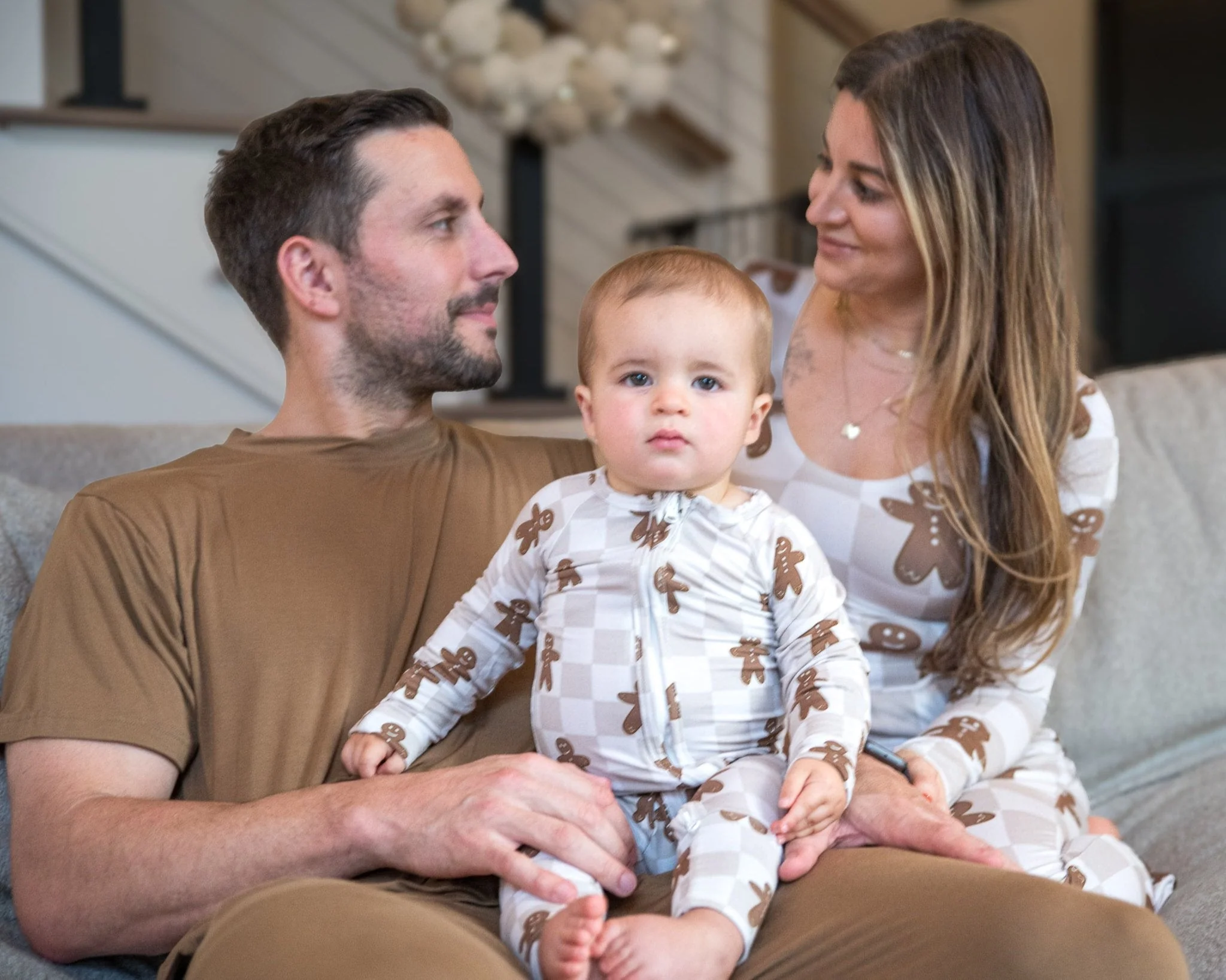 Bamboo Baby Christmas Sleepers | Matching Family Holiday Pajamas - Gingerbread - Image 4