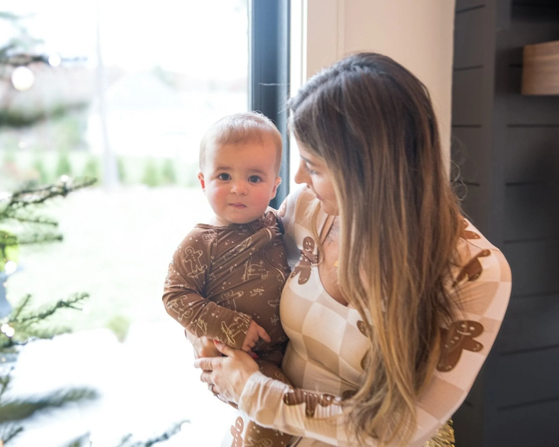 Bamboo Baby Christmas Sleepers | Matching Family Holiday Pajamas - Skating Gingerbread - Image 3