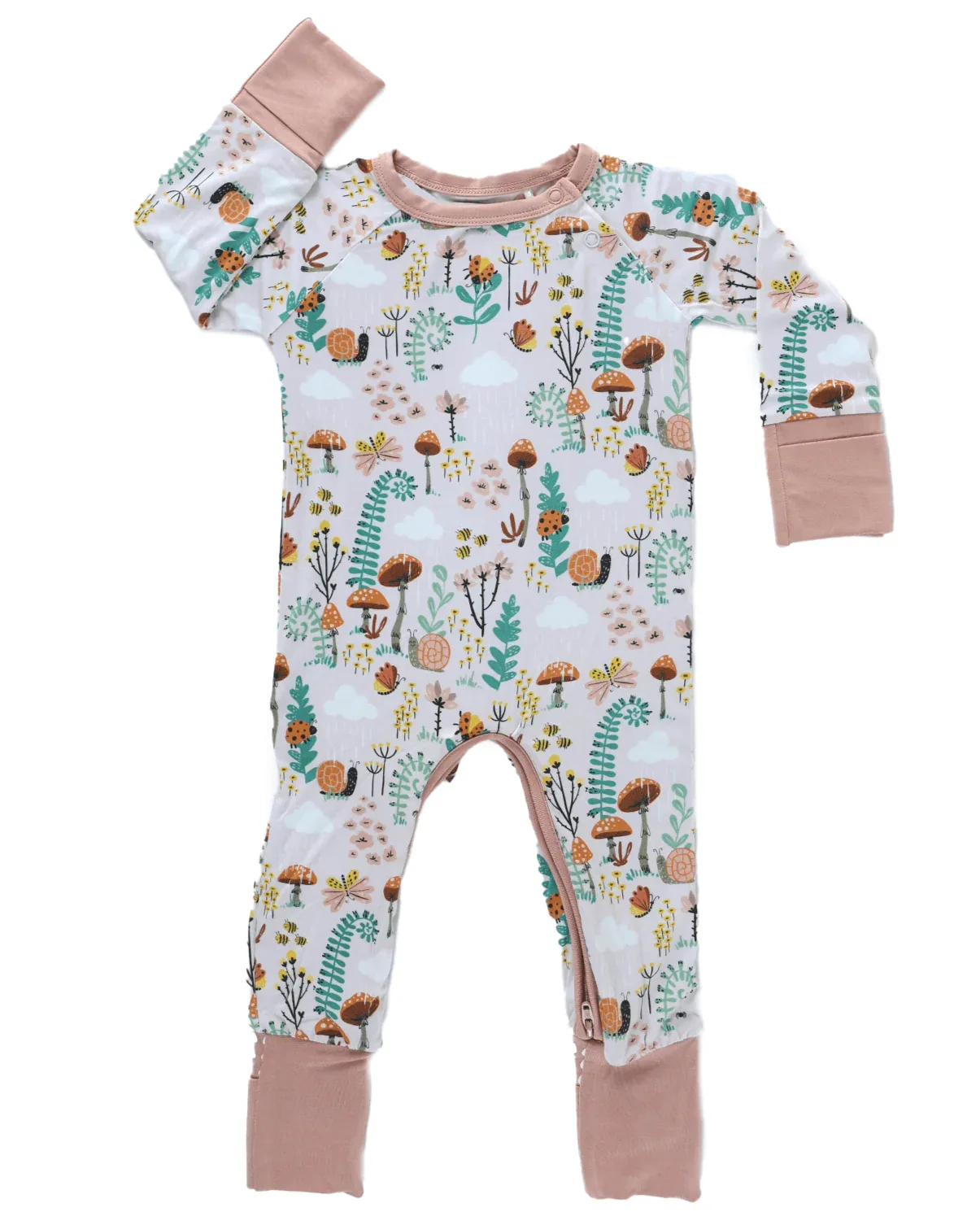 Bamboo Crescent Zipp Jammies - Fern - Image 2