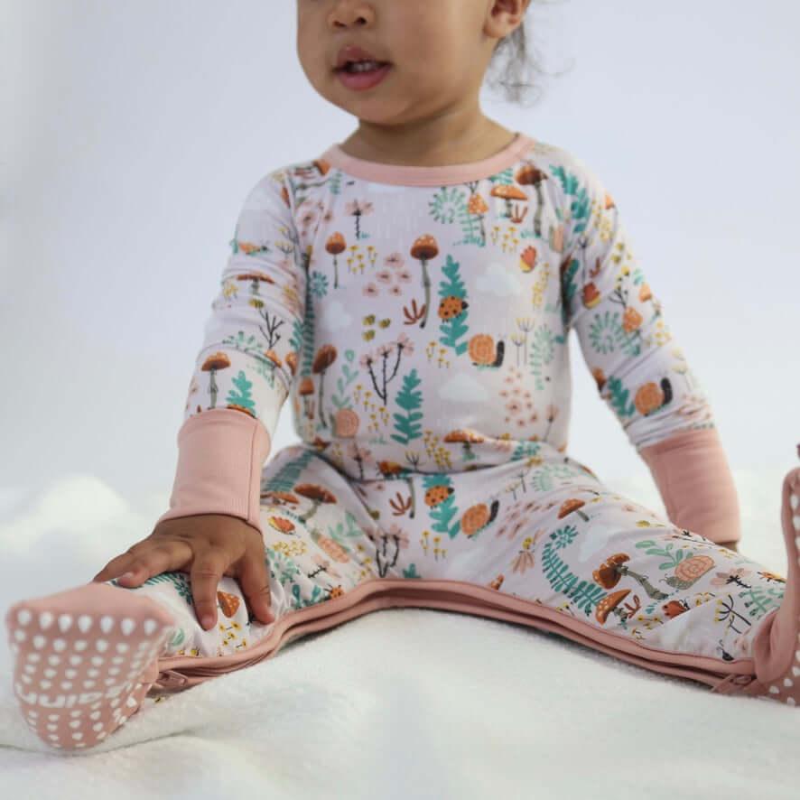 Bamboo Crescent Zipp Jammies - Fern - Image 3