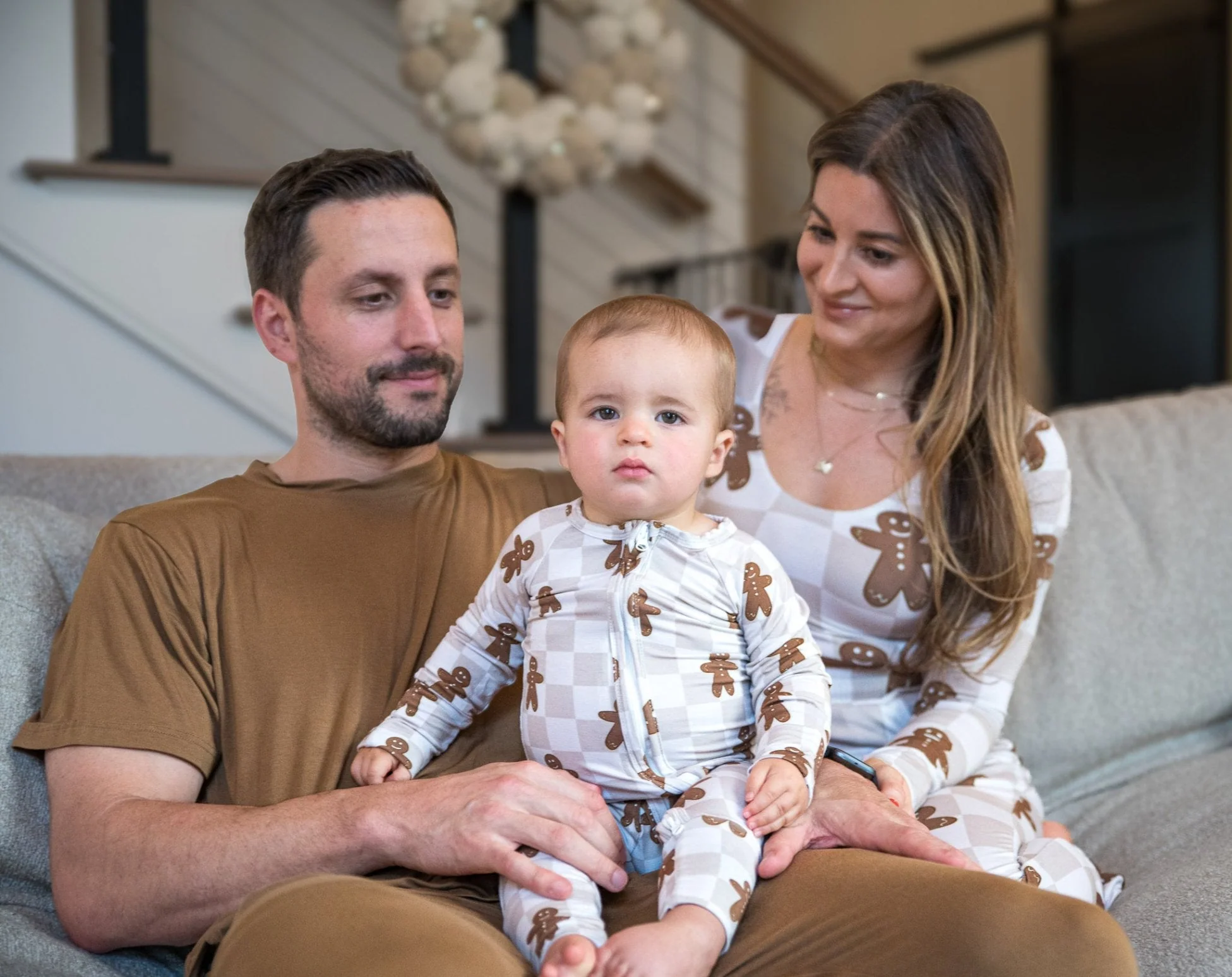 Bamboo Men's Christmas Pajamas | Matching Family Holiday Set - Gingerbread - Image 3