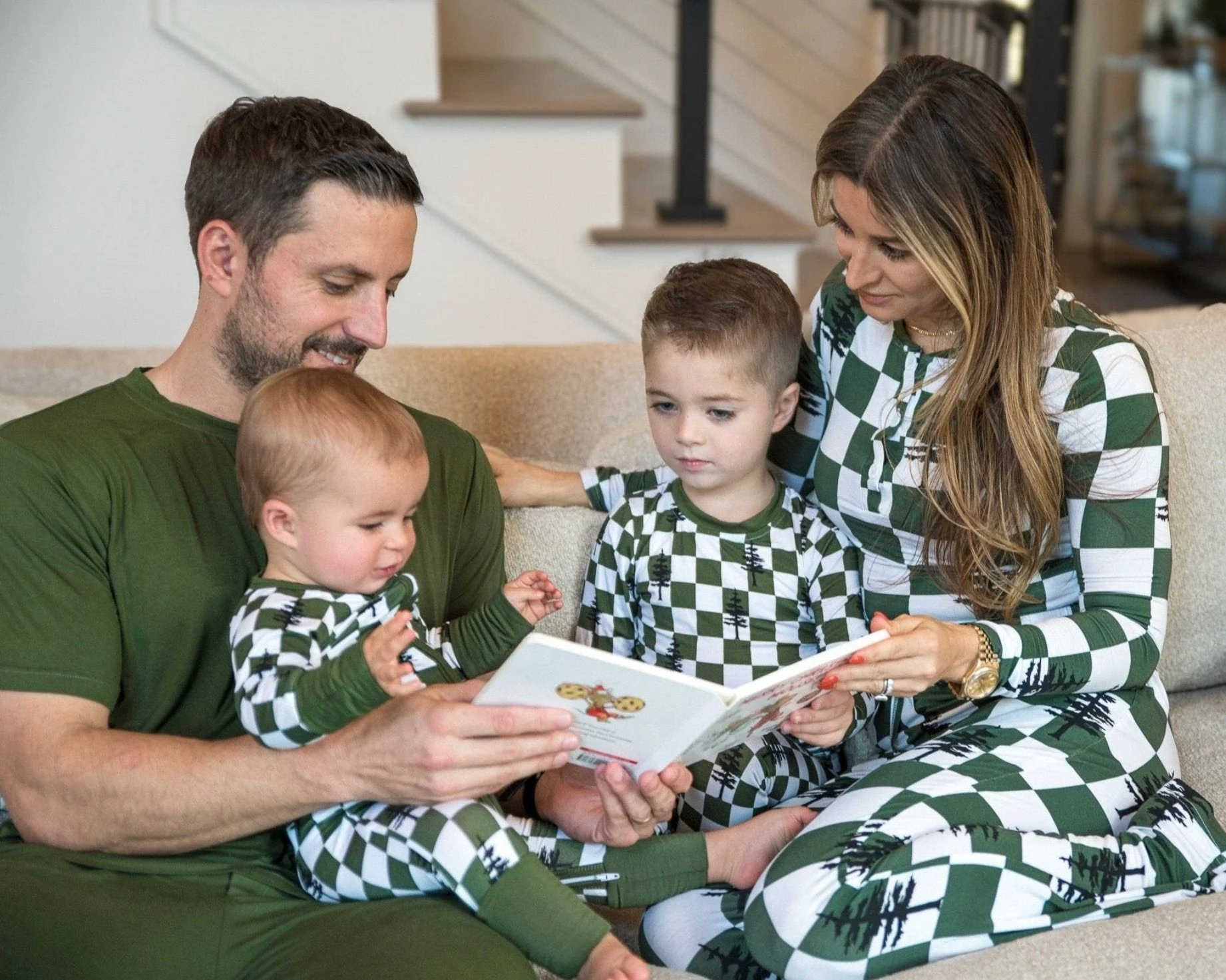 Bamboo Toddler and Kids Christmas Pajamas | Matching Family Holiday Set - Christmas Trees - Image 2