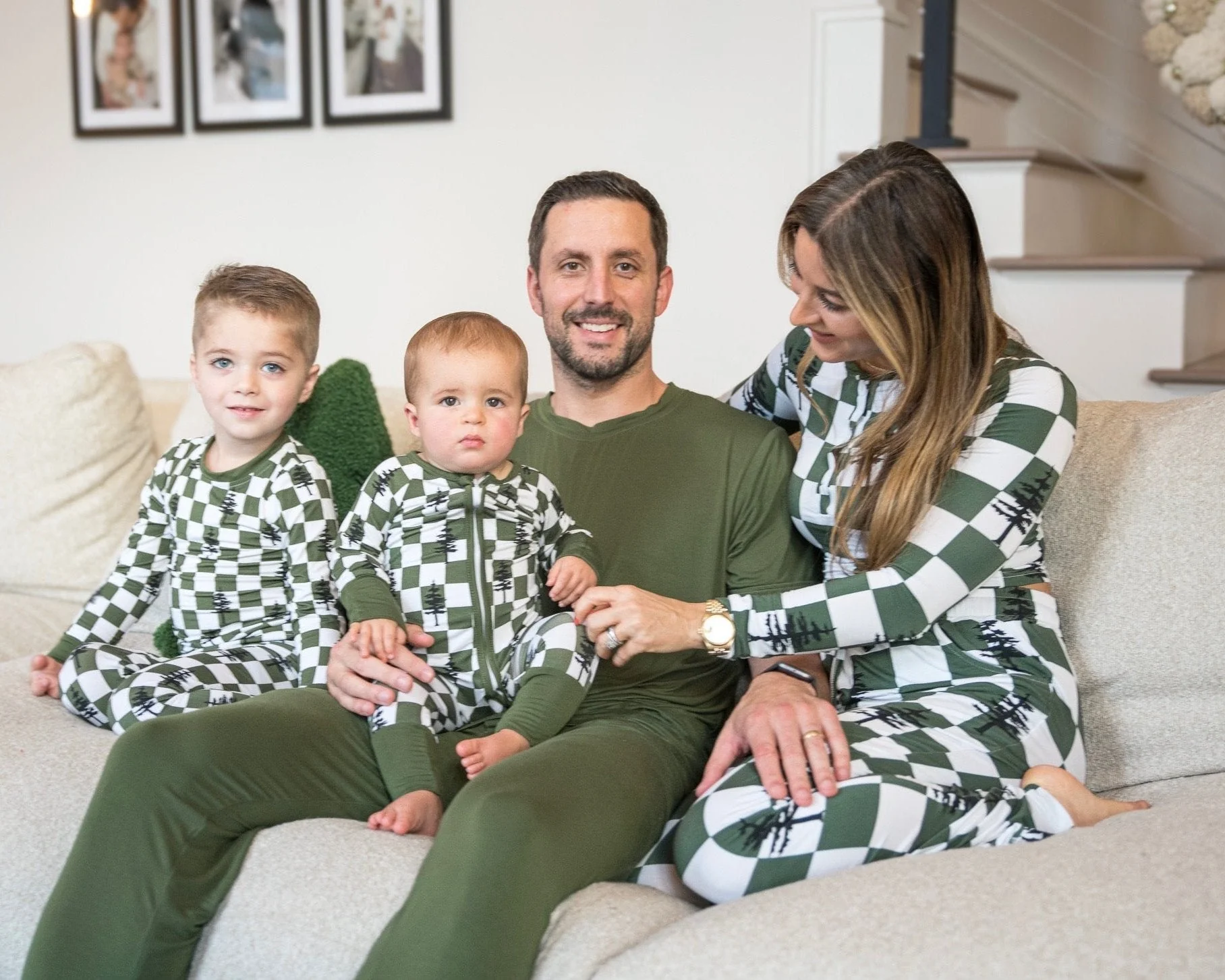 Bamboo Toddler and Kids Christmas Pajamas | Matching Family Holiday Set - Christmas Trees - Image 3