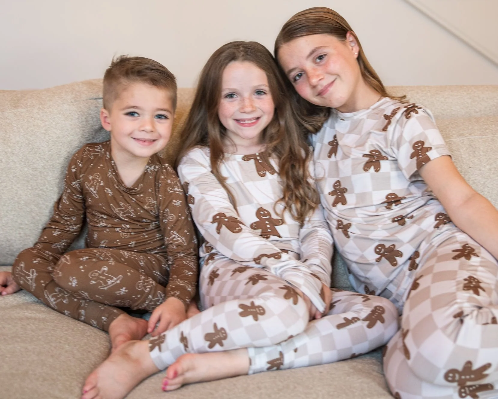 Bamboo Toddler and Kids Christmas Pajamas | Matching Family Holiday Set - Skating Gingerbread - Image 3