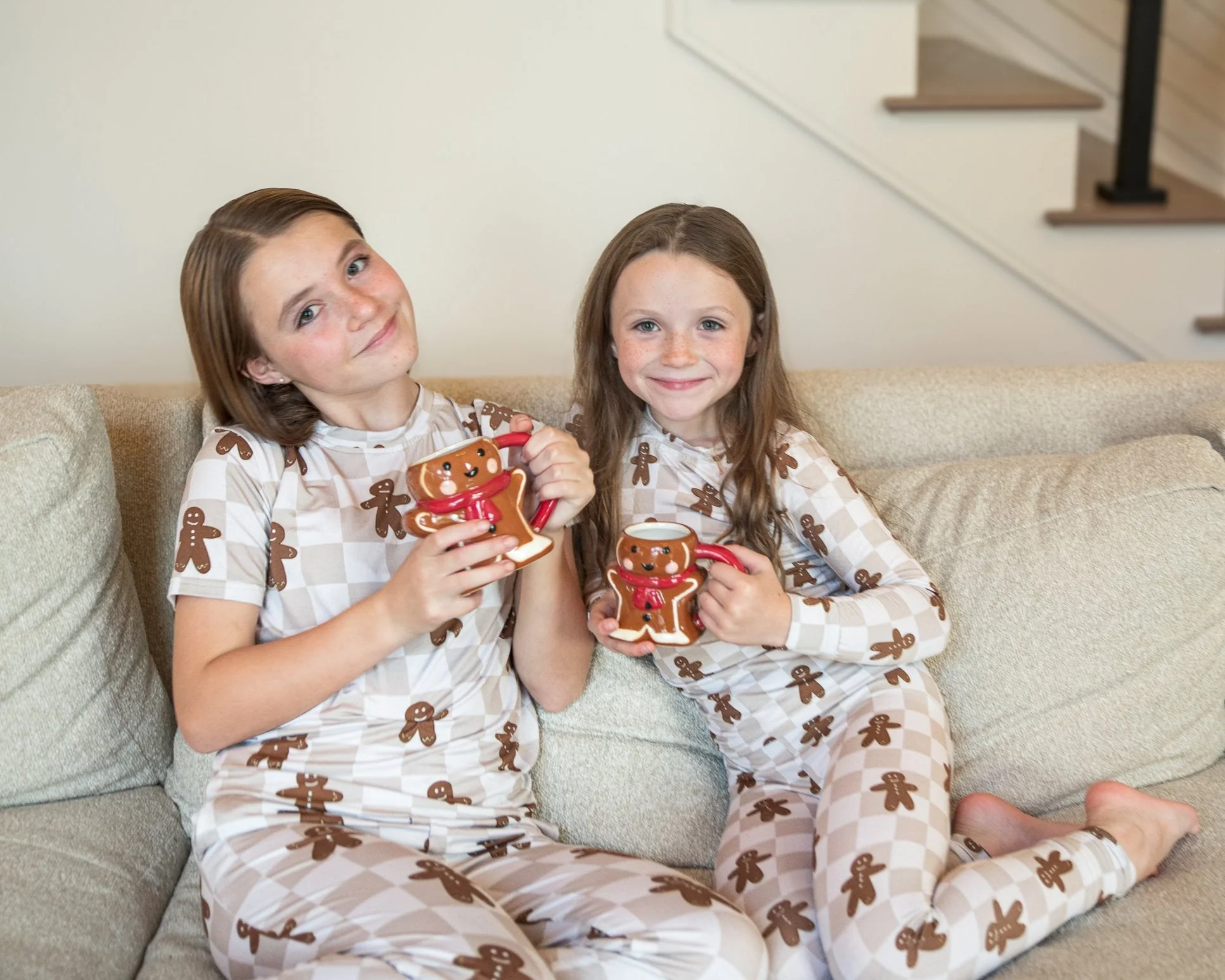 Bamboo Toddler & Kids Christmas Pajamas | Matching Family Holiday Set - Gingerbread - Image 2