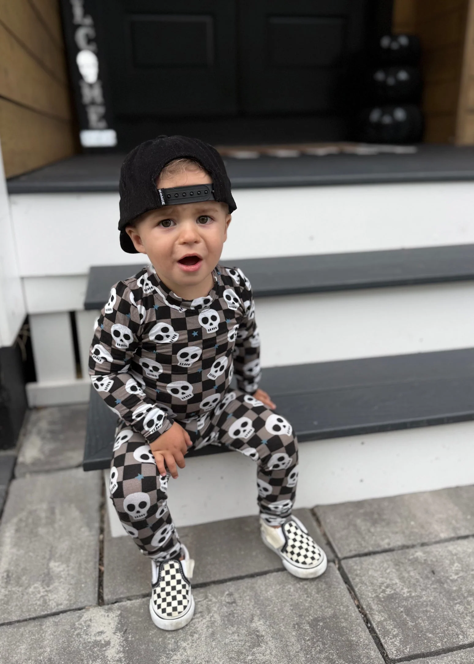 Bamboo Toddler Two-Piece Halloween Pajamas | Spooky Skull Set - Image 2