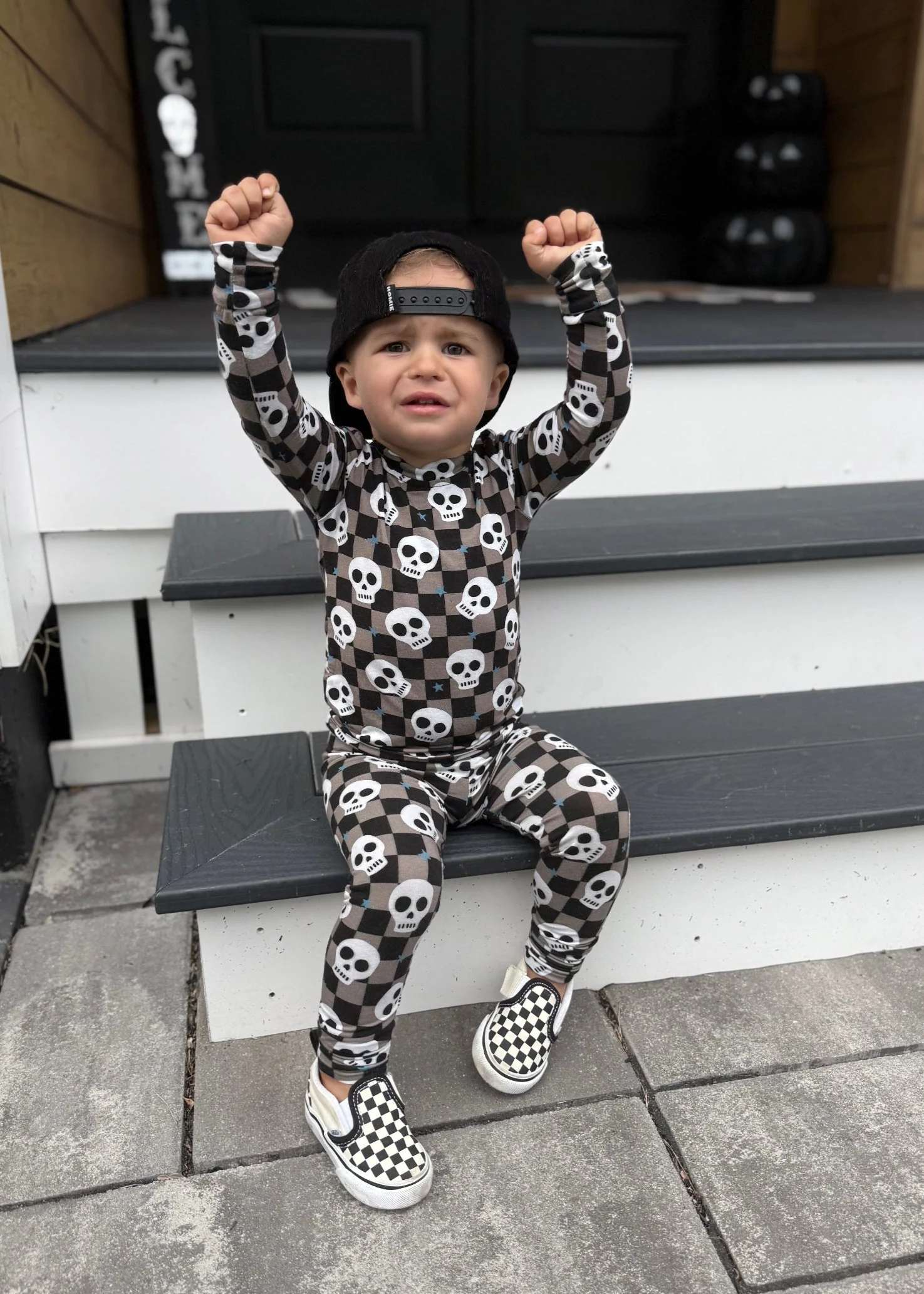 Bamboo Toddler Two-Piece Halloween Pajamas | Spooky Skull Set - Image 3