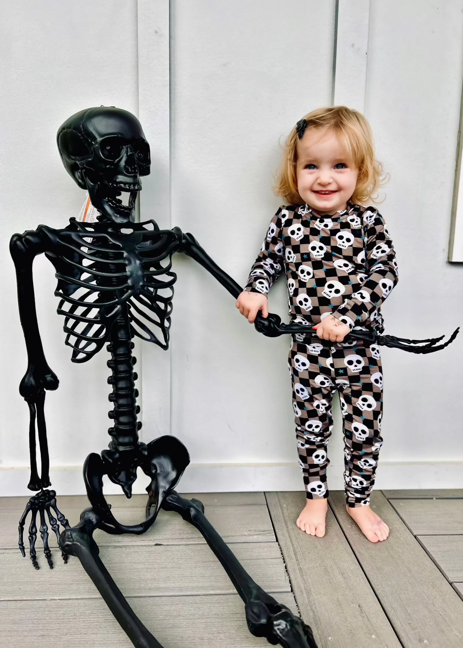 Bamboo Toddler Two-Piece Halloween Pajamas | Spooky Skull Set - Image 4