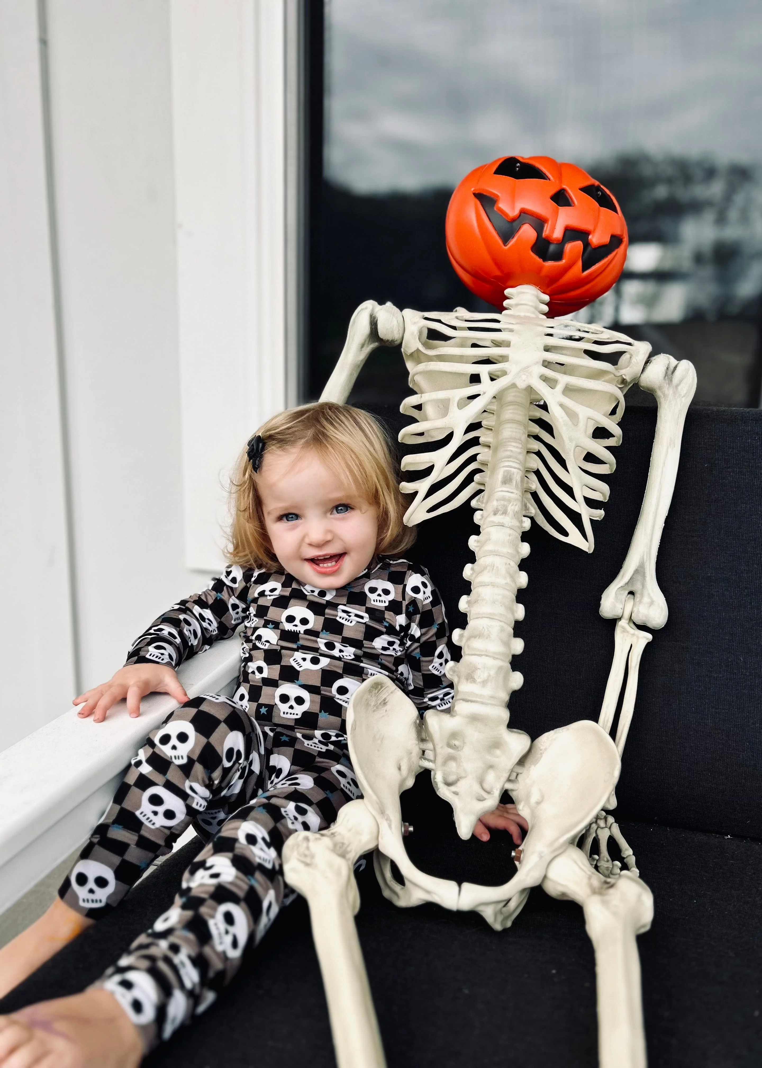 Bamboo Toddler Two-Piece Halloween Pajamas | Spooky Skull Set - Image 5