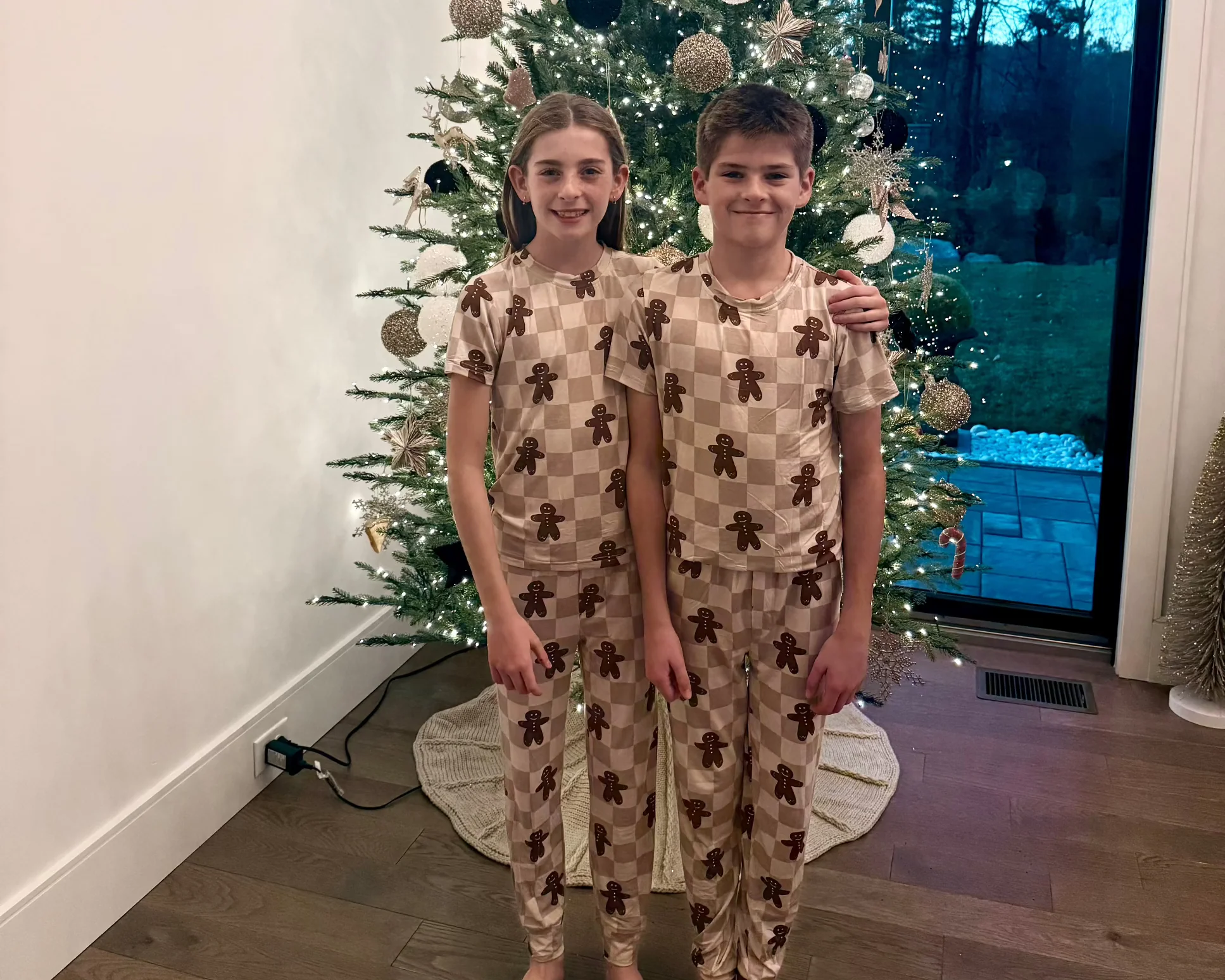 Bamboo Youth Christmas Pajamas | Matching Family Holiday Set - Gingerbread - Image 3