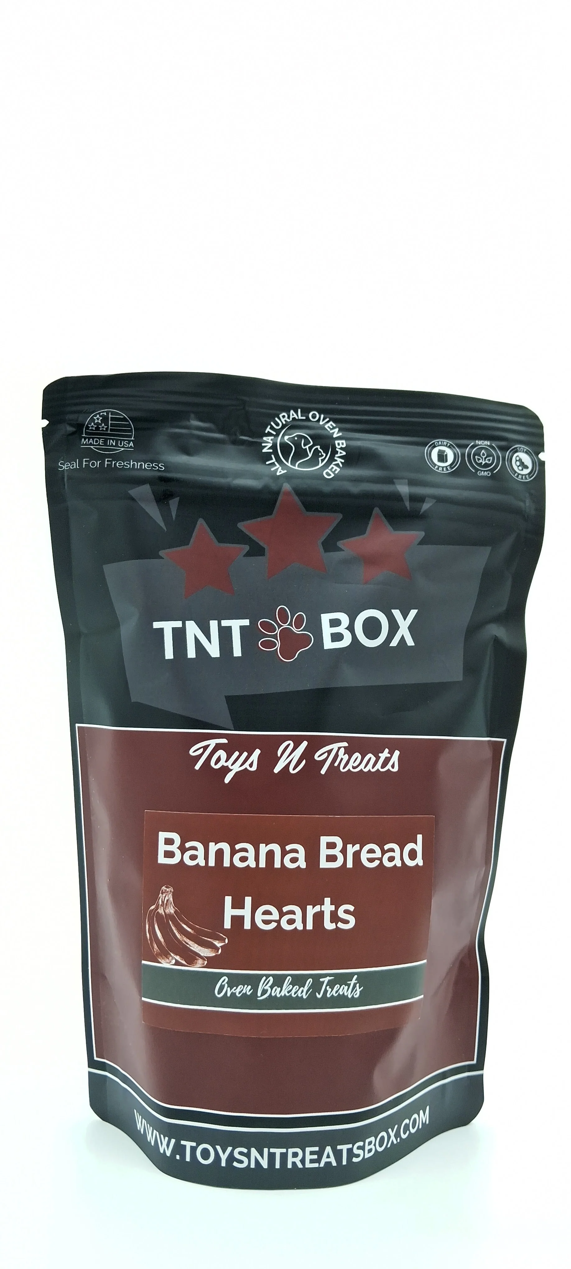 Banana Bread Hearts Dog Treats - All Natural Oven Baked - Image 2
