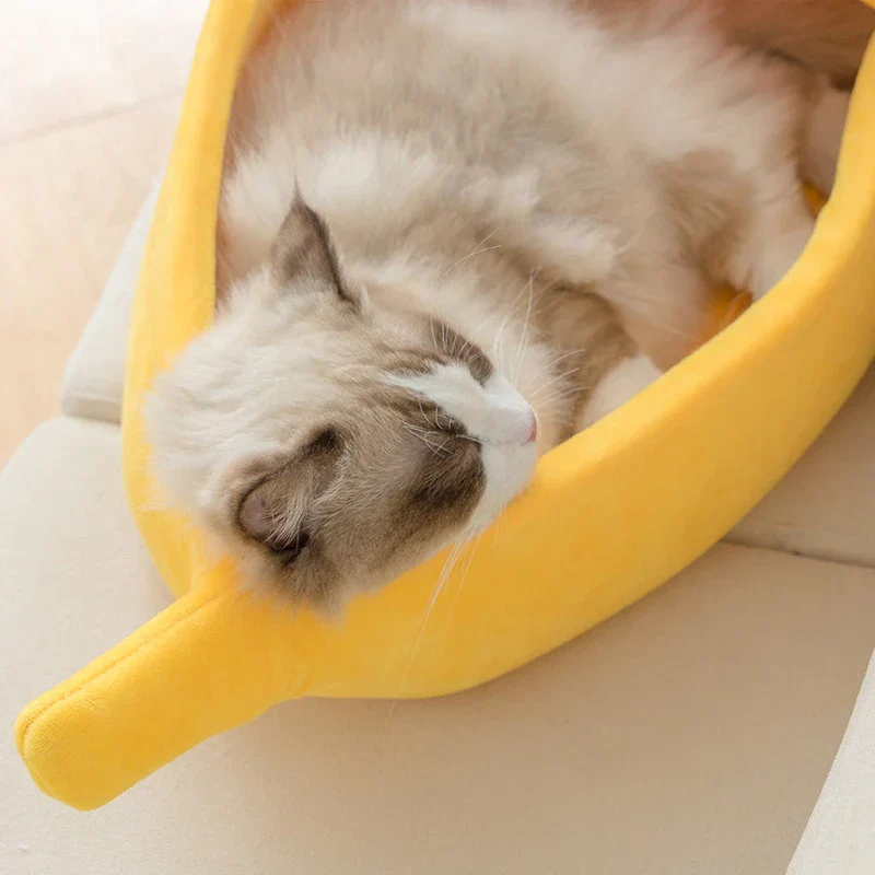 Banana Cat Bed House – Cute & Cozy Cat Hideaway - Image 2