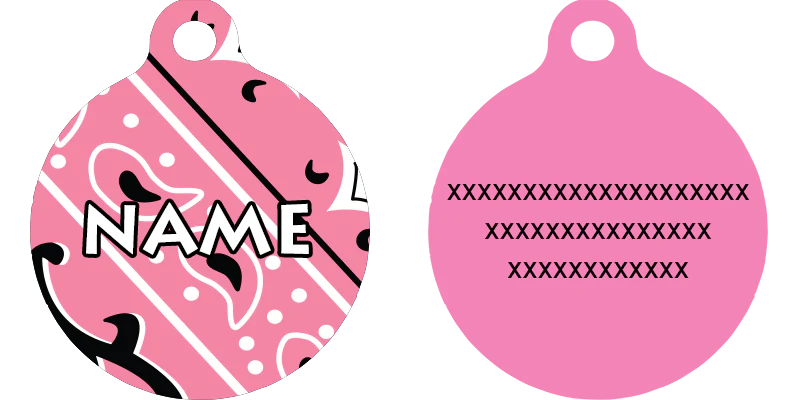 Bandana Pink HD Dog ID Tag - Image 2