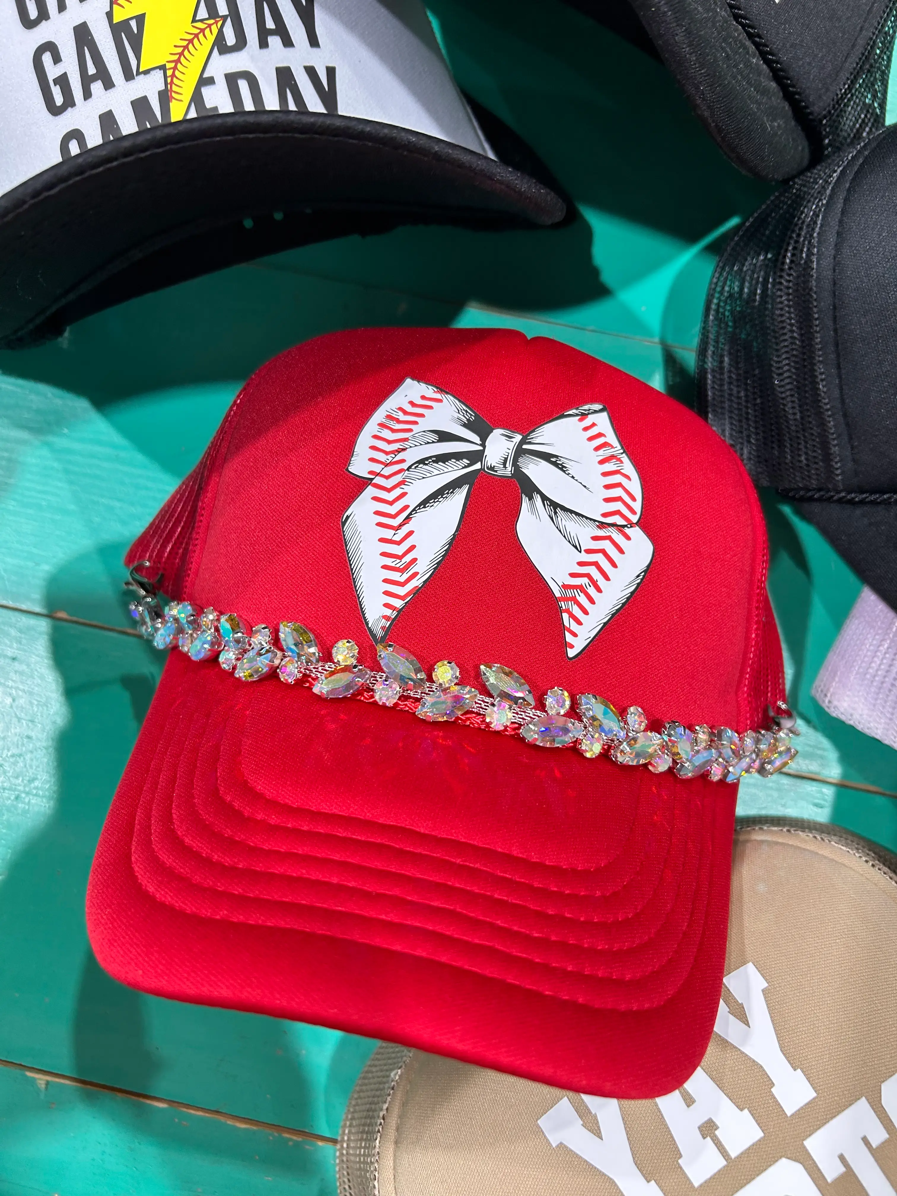 Baseball Bow Trucker Hat - Image 2