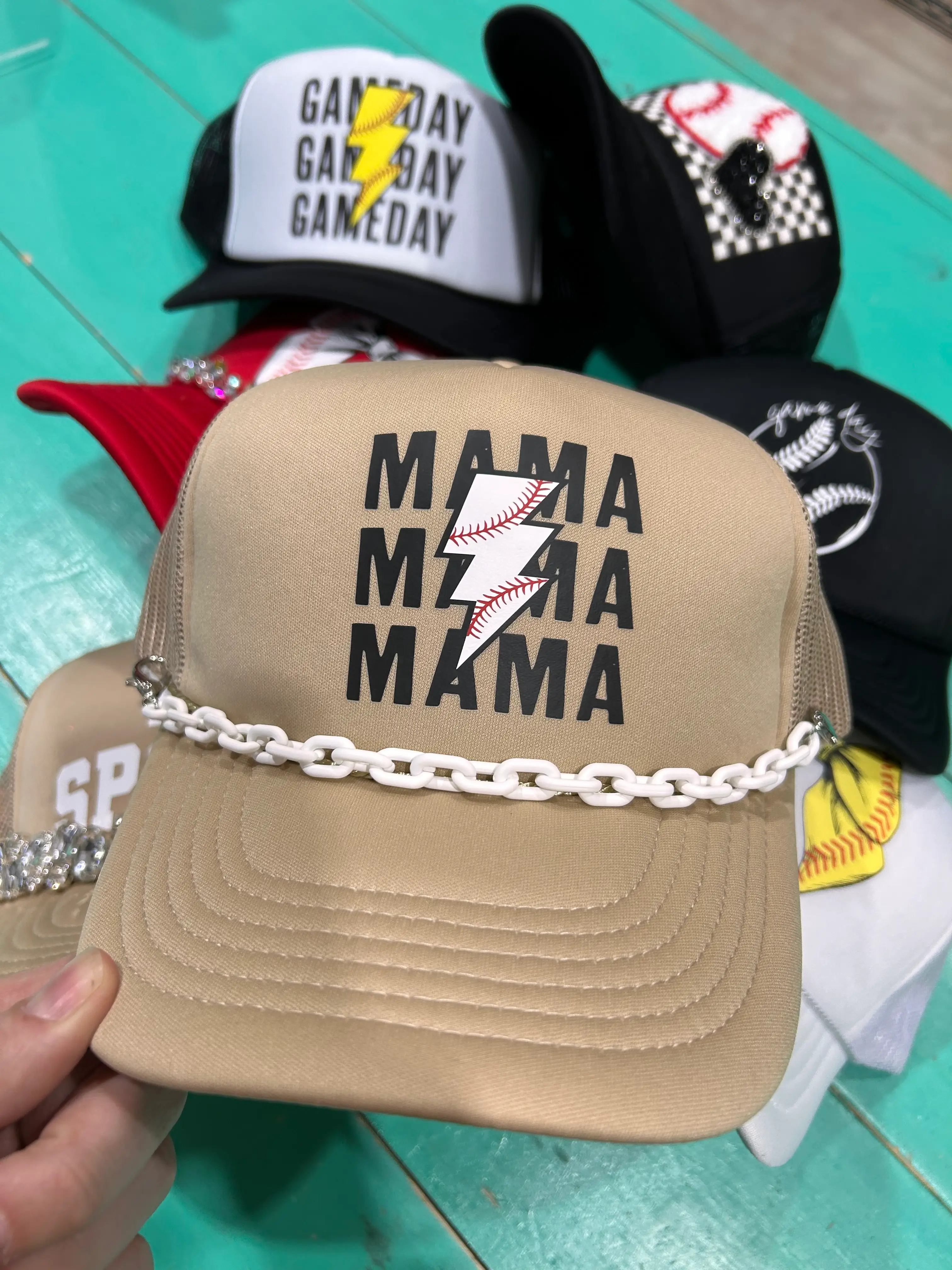 Baseball Mama Trucker Hat - Image 2