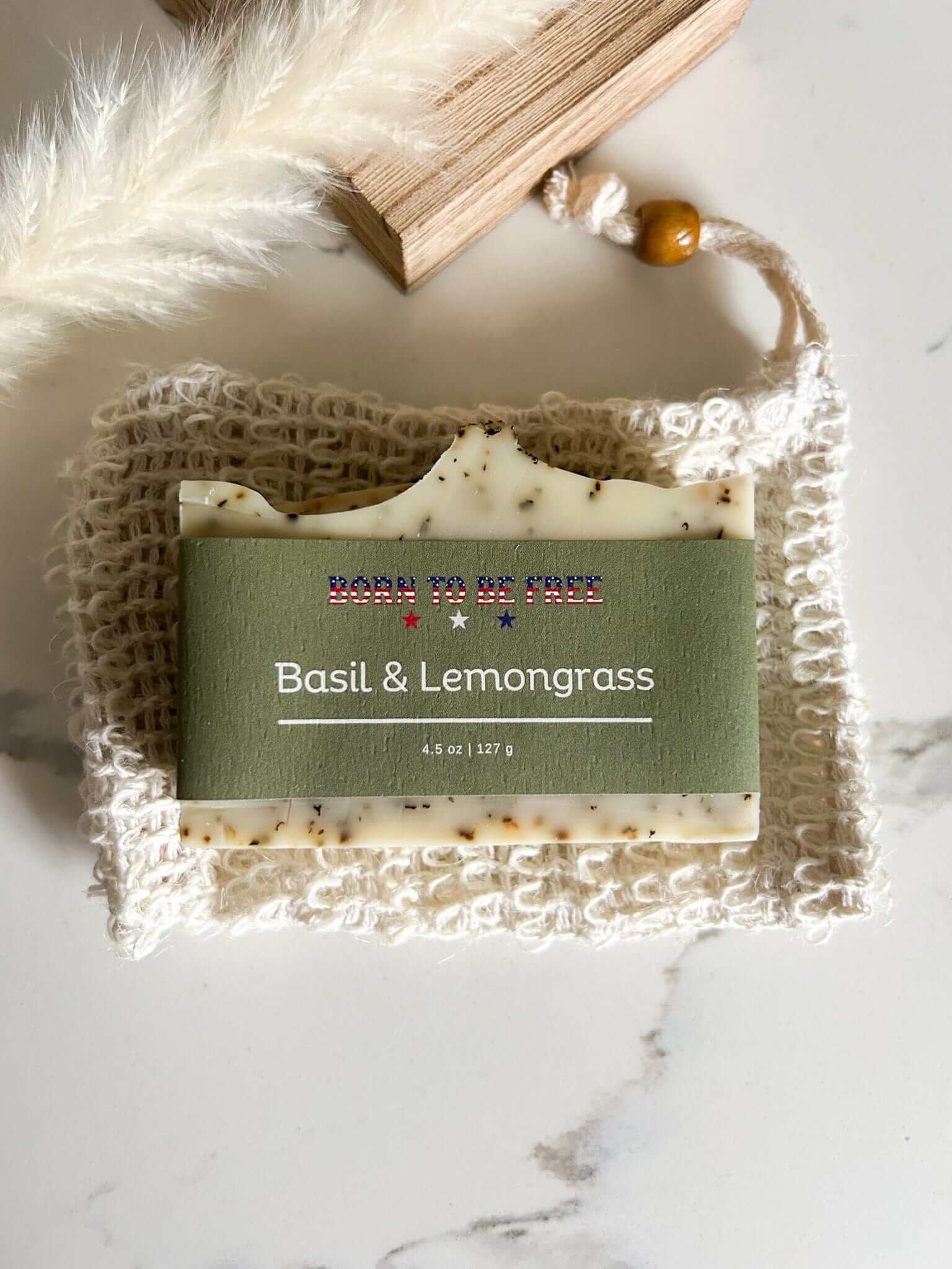 Basil & Lemongrass Tallow Soap Bar - Image 7