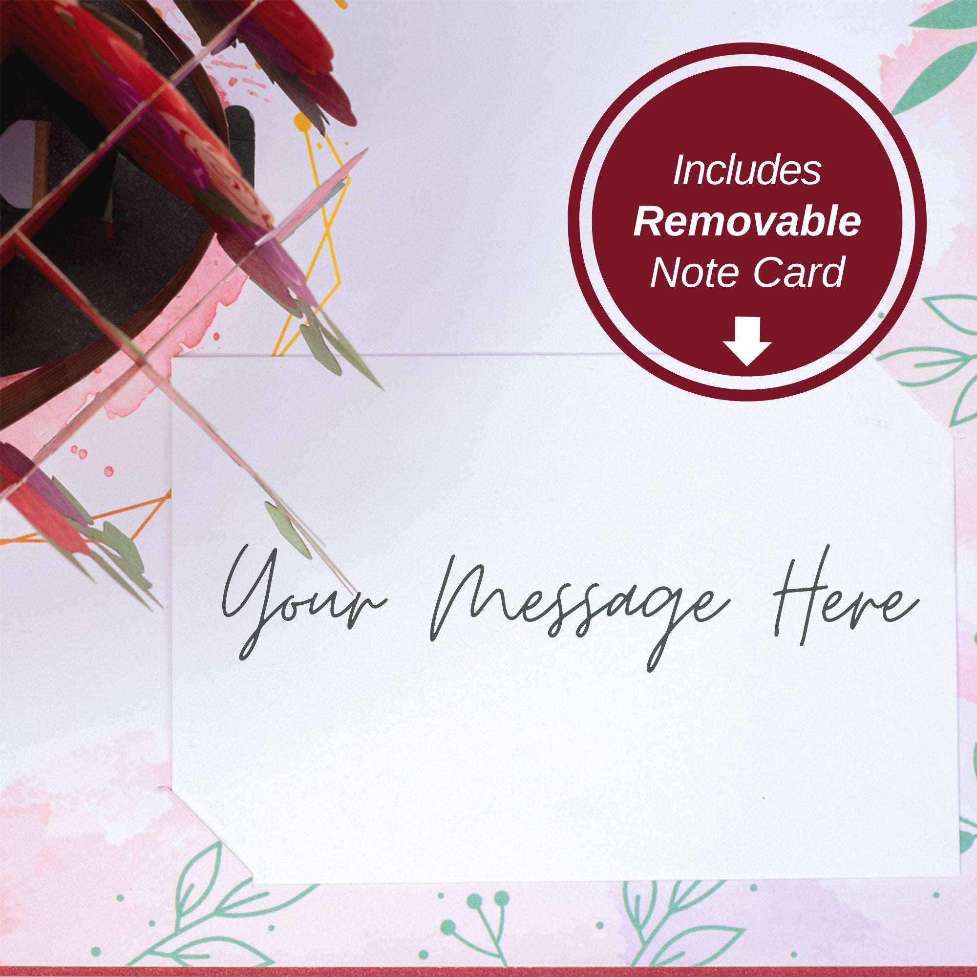 Basket of Roses Pop Up Card - 5"x7" - Image 5
