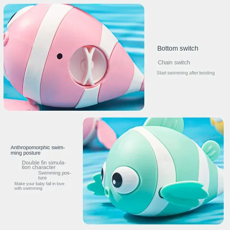 Bath Toys Cute Swimming Clown Fish Bath Toy for Toddlers Floating Wind Up Toys for Boy Girl New Born Baby Bathtub Toddler Toys - Image 4