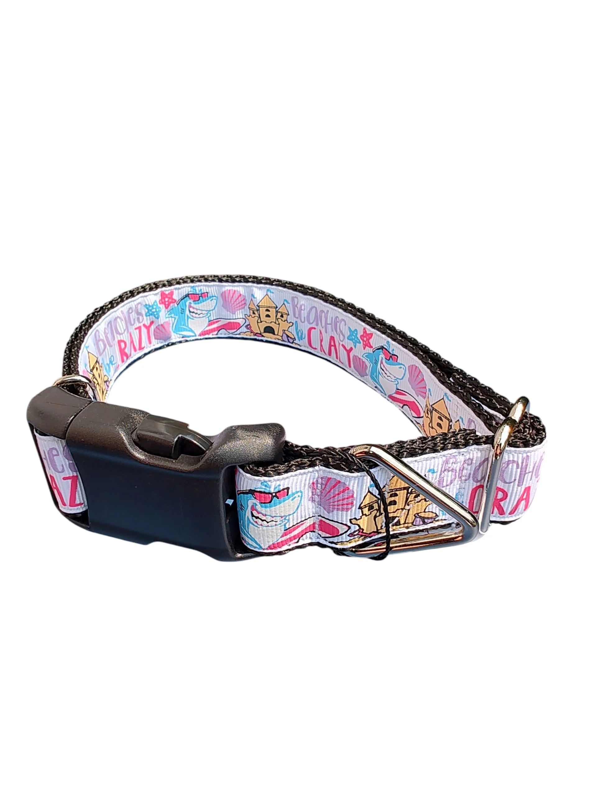 Beaches Be Crazy Nylon Dog Collar - Image 2