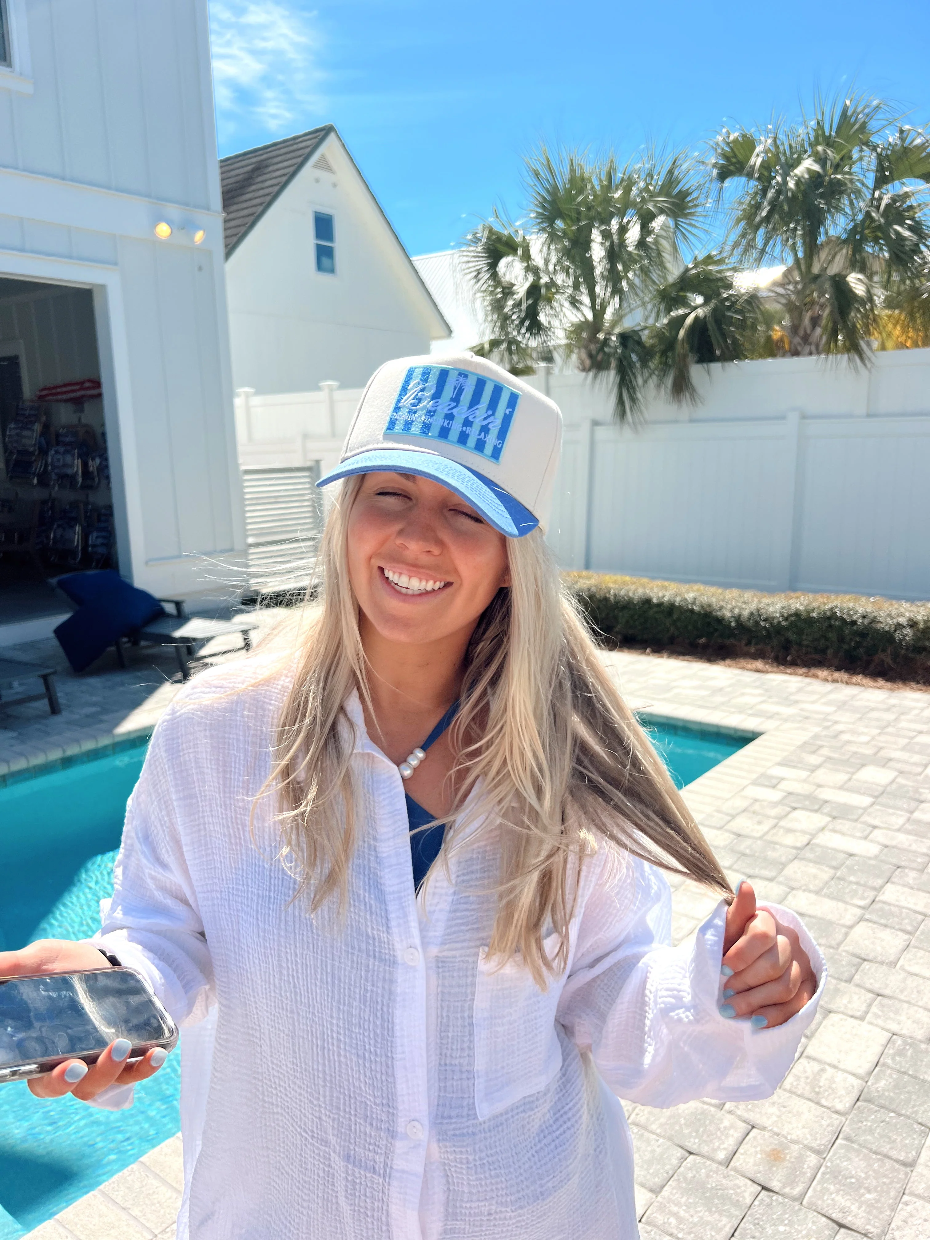 Beachin' - Vintage Trucker Hat - Image 5