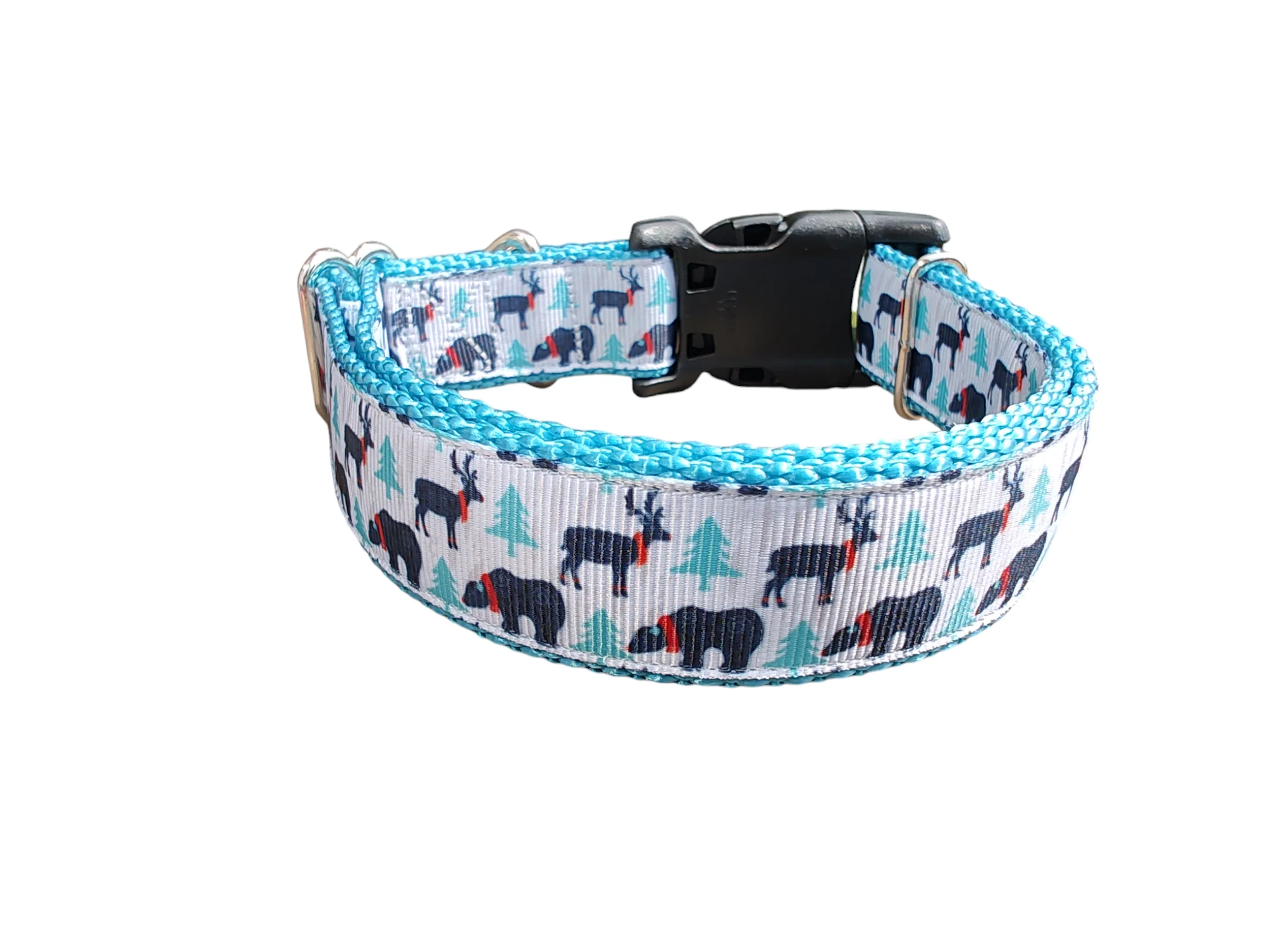 Bears and Deer Winter Nylon Dog Collar - Image 2
