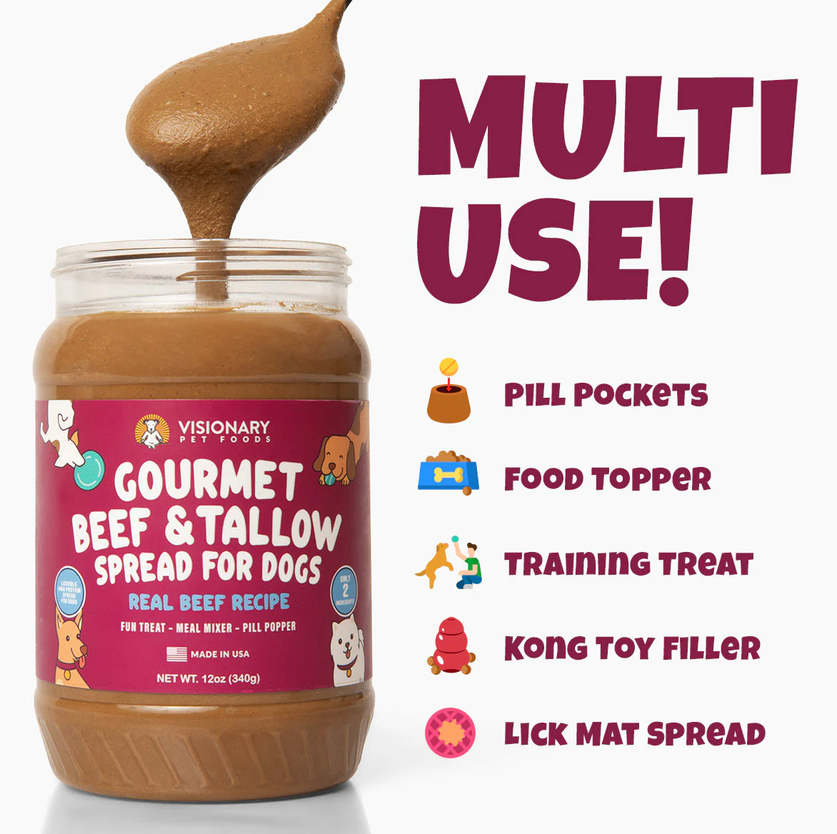 Beef & Beef Tallow Dog Meat Spread – High-Protein, Low-Carb Keto Treat | 12oz Jar - Image 9