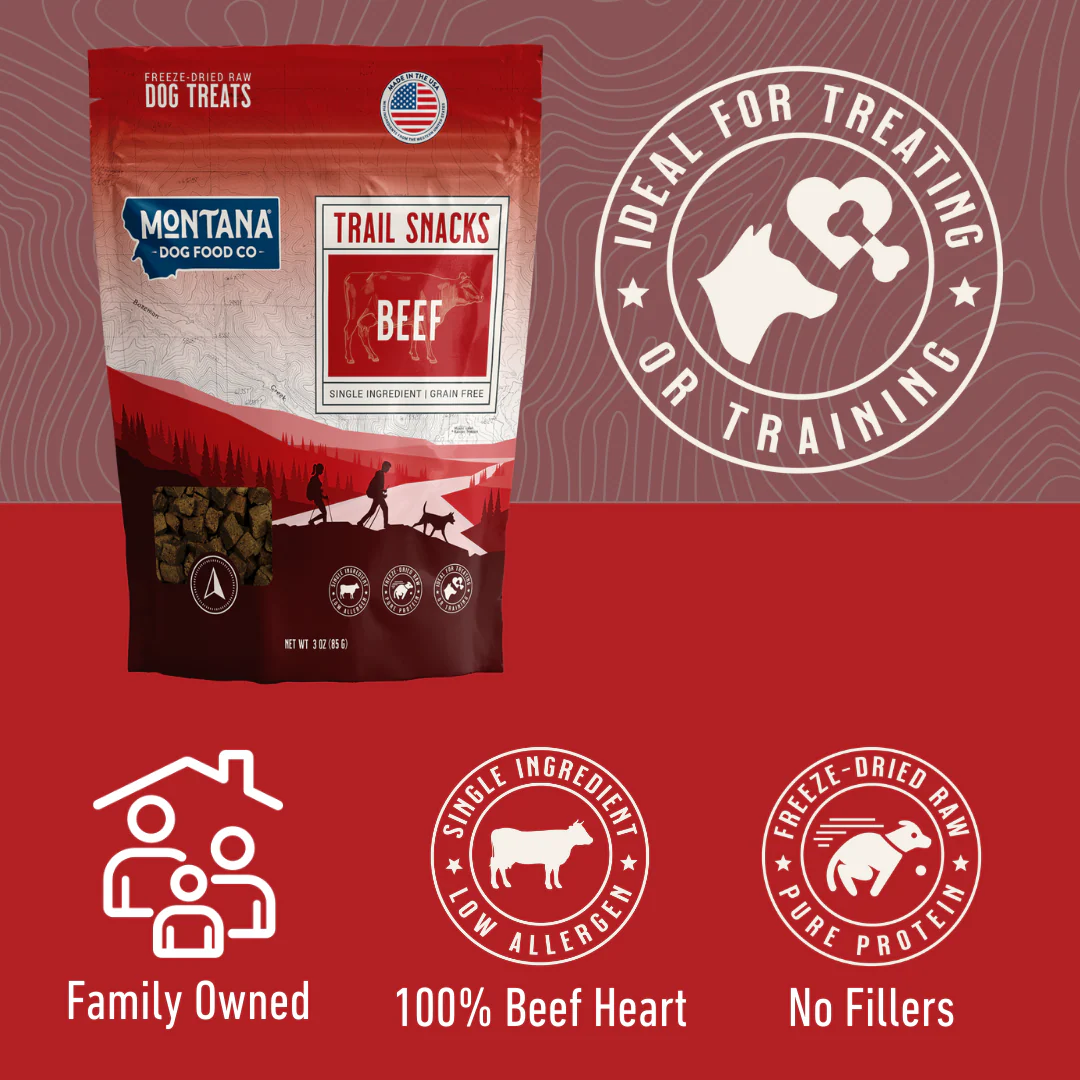 Beef Heart Freeze-dried Raw Trail Snacks (Treats) for Dogs 3oz - Image 3