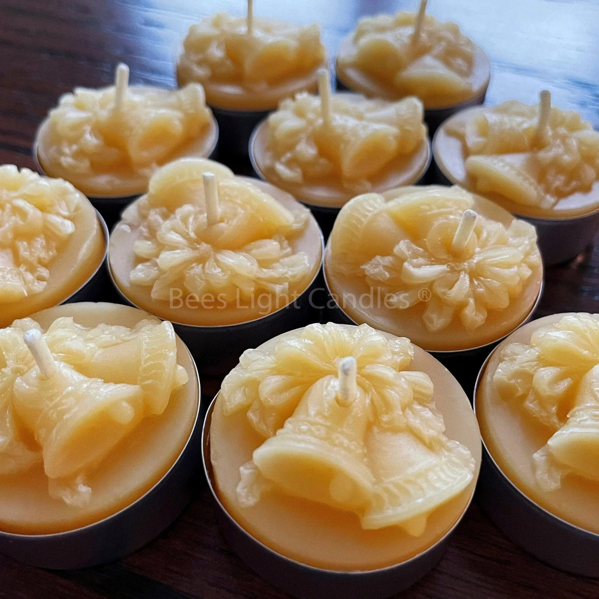 Beeswax Bell Tealight Candles - Image 2