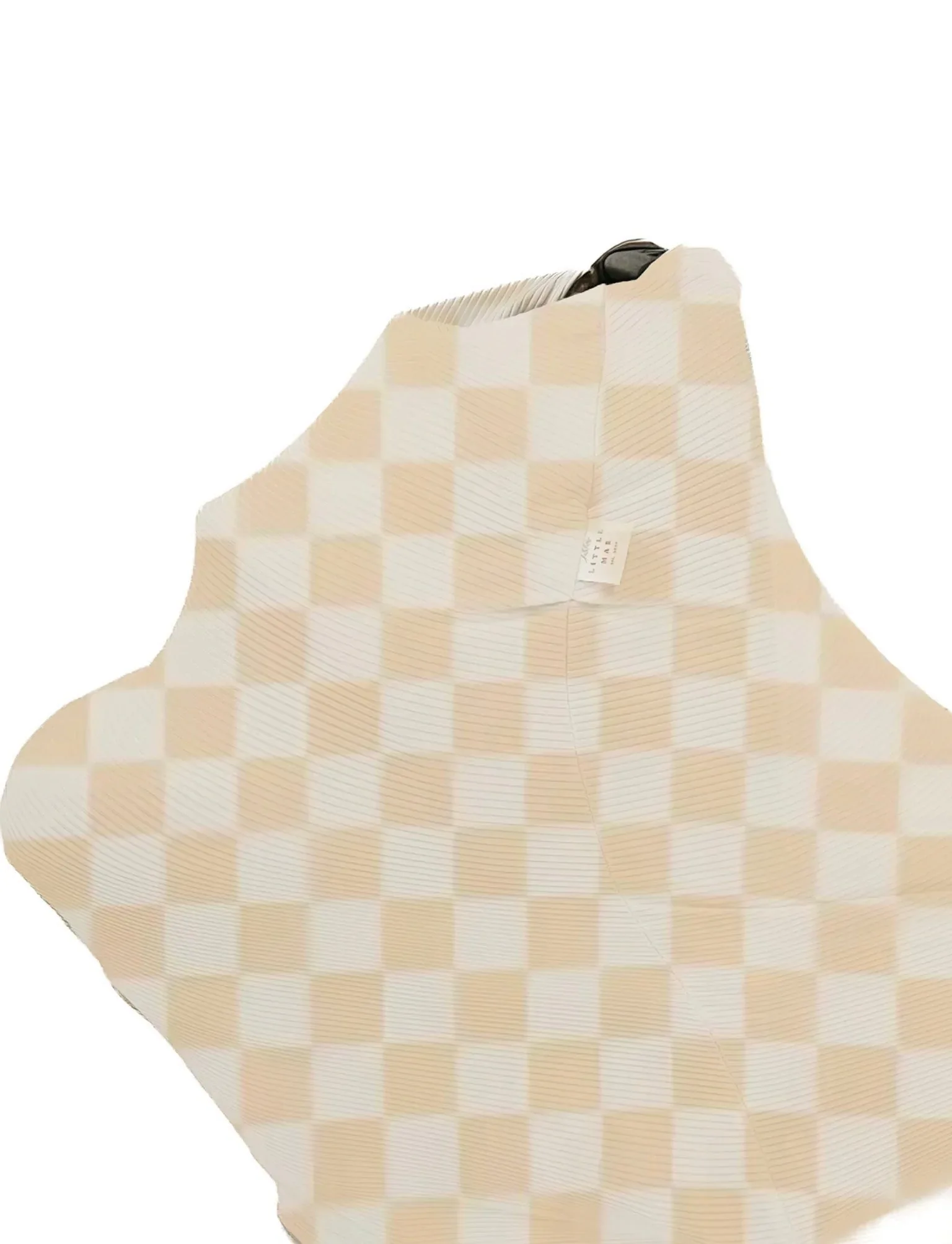Beige & White Checkered Carseat Cover - Image 3