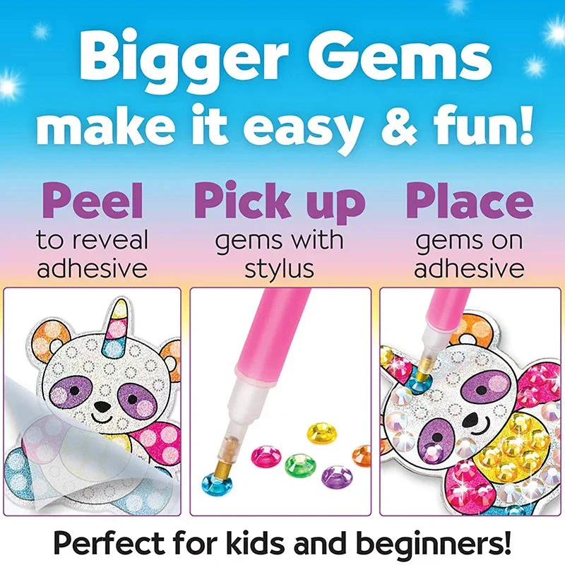 Big Gem Diamond Painting Kit - DIY Mosaic Art & Sticker Craft for Kids - Image 2