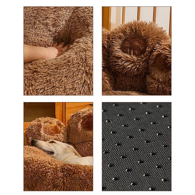 Big Paw Plush Pet Sofa Bed – Washable Dog & Cat Bed with Calming Raised Edges (Small to XL) - Image 7