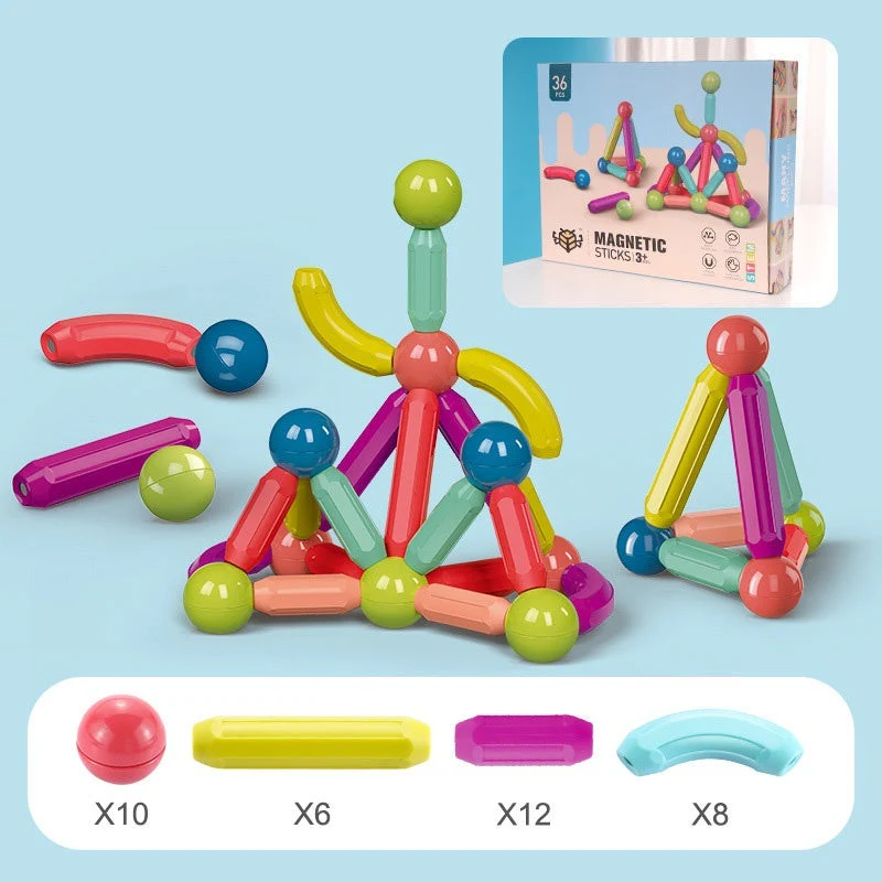 Big Size DIY Magnetic Construction Set Early Learning Constructor Variety Magnetic Rod Building Blocks For Children Toys Gift - Image 11