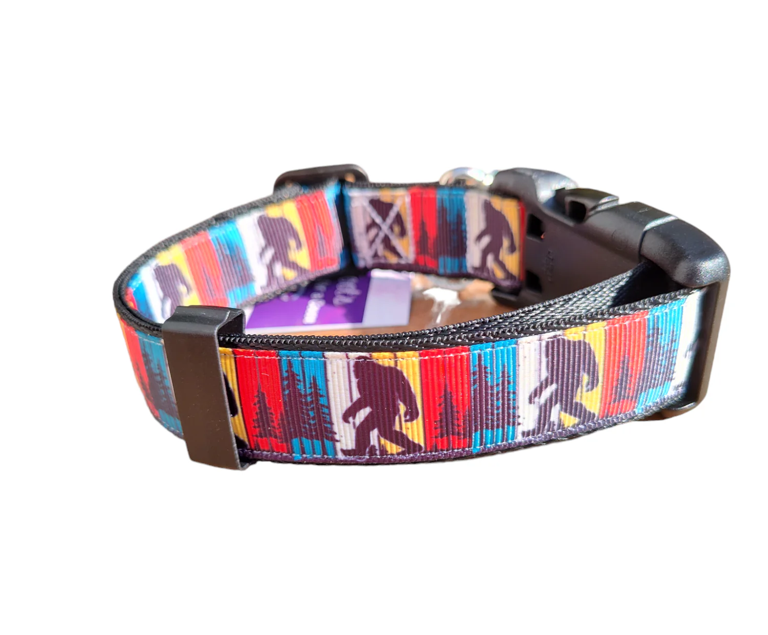 Bigfoot Sasquatch Black Nylon Dog Collar MD, LG, XL, Leash - Image 2